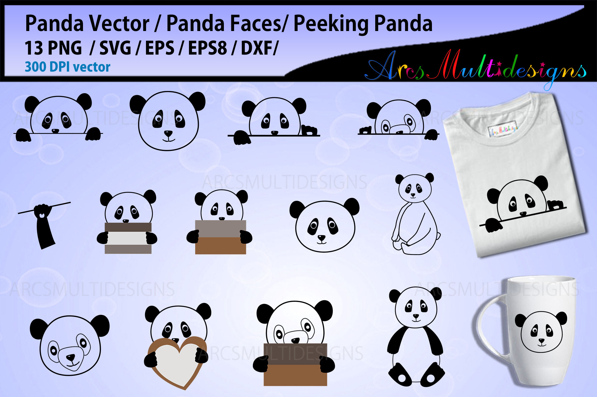 Download Panda Face Svg Bundle By Arcsmultidesignsshop Thehungryjpeg Com