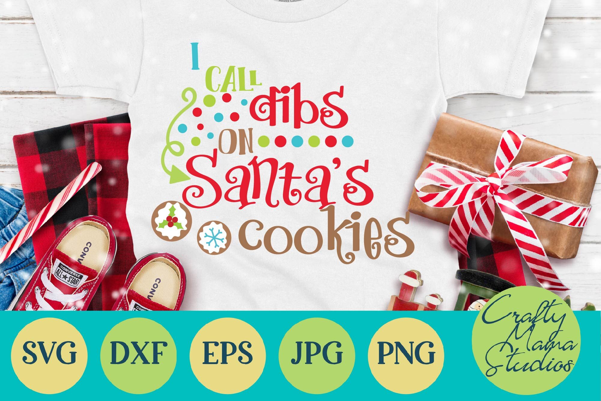 Christmas Svg Santa Svg I Call Dibs On Santa S Cookies Svg By Crafty Mama Studios Thehungryjpeg Com