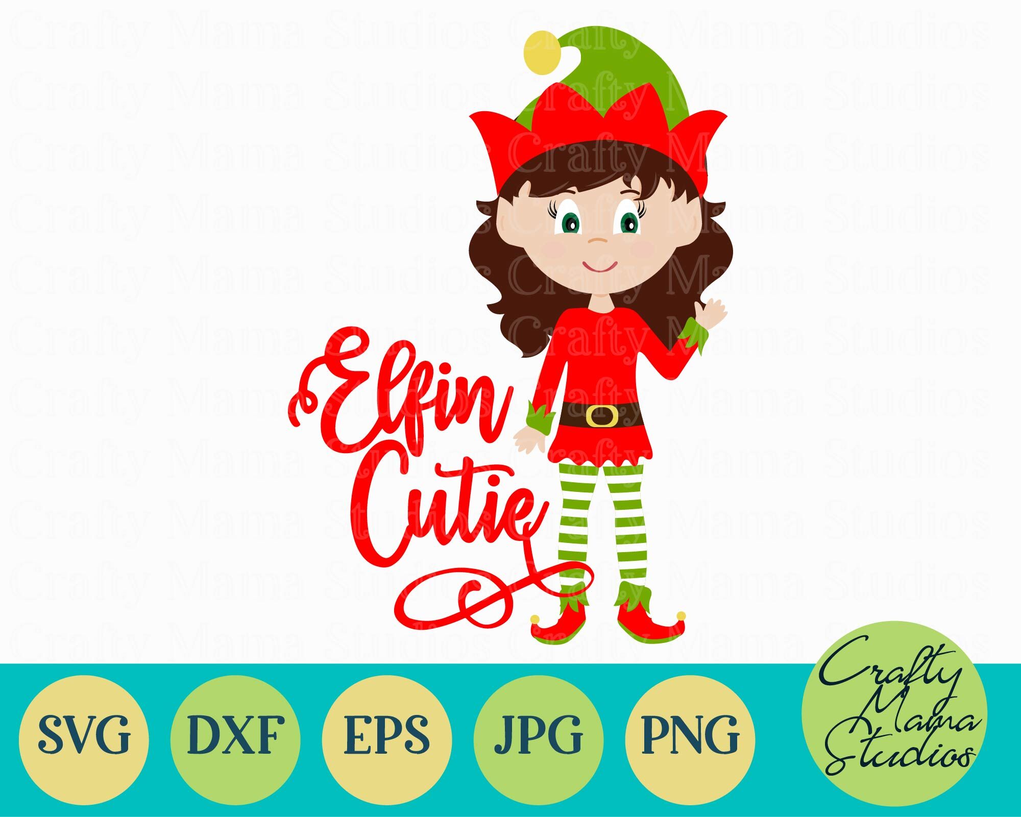 Christmas Svg Elf Svg Elfin Cutie Svg Kid S Christmas By Crafty Mama Studios Thehungryjpeg Com