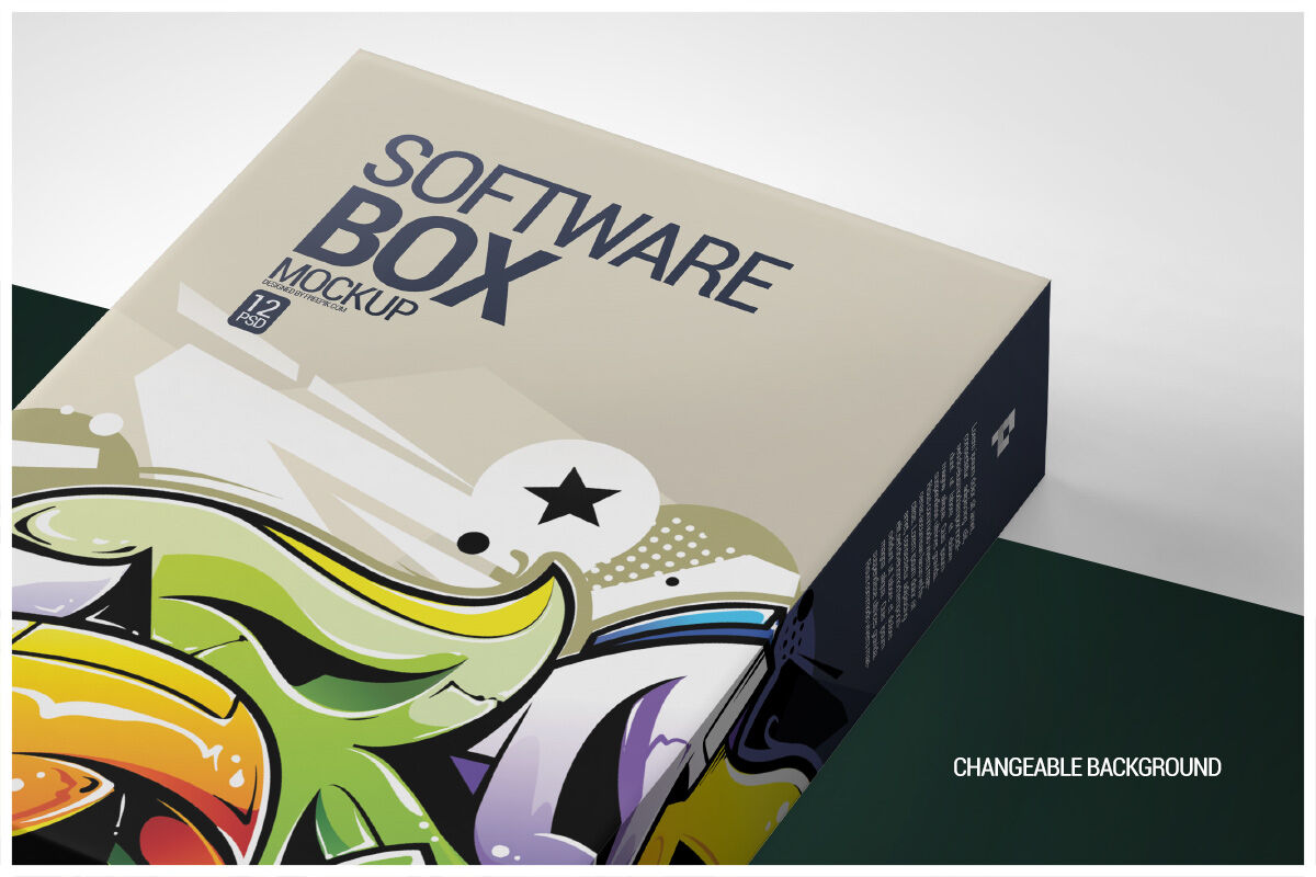 Download Software Box Mockup By Pixelica21 Thehungryjpeg Com PSD Mockup Templates
