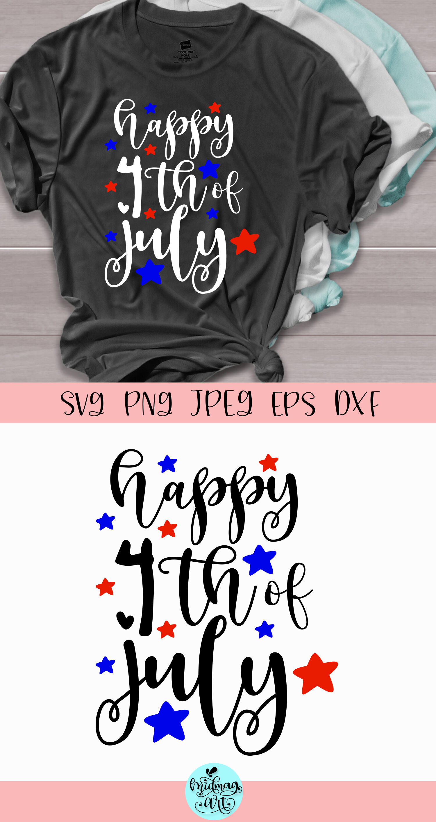 Happy 4th of july svg, 4th of july svg By Midmagart | TheHungryJPEG