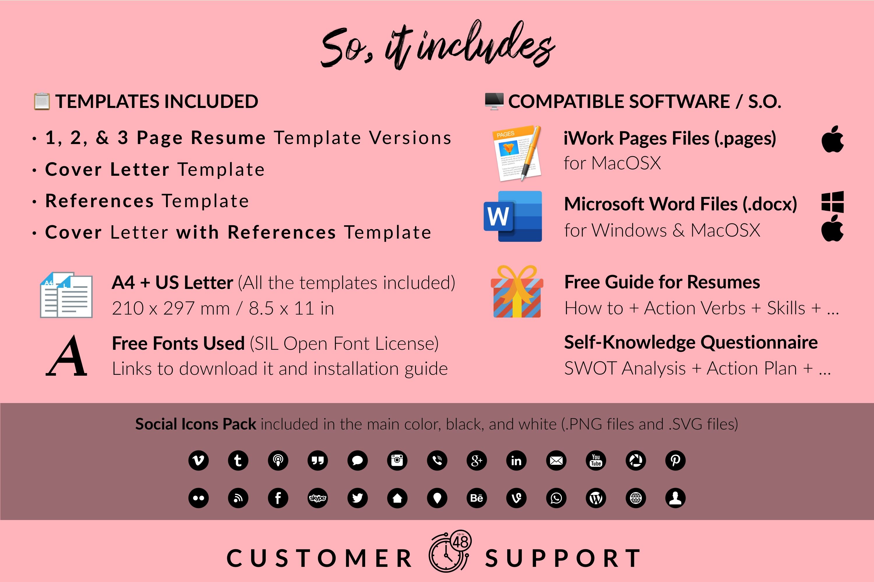 Simple Resume CV Template for Microsoft Word & Apple Pages Bella With Simple Resume Template Microsoft Word