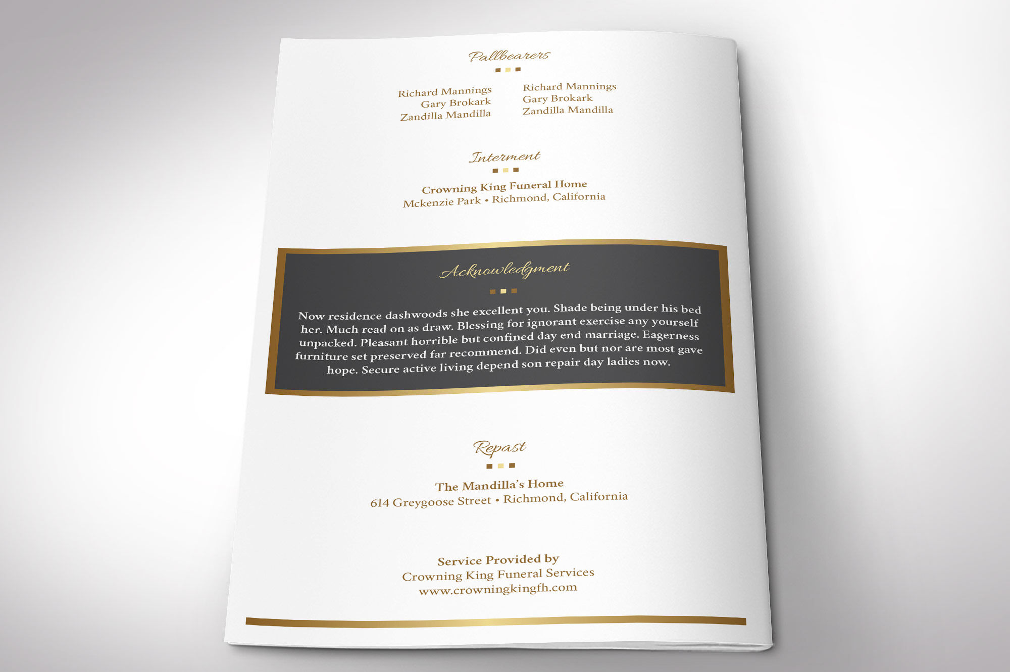 Kings Funeral Program Indesign Template By Godserv Designs | TheHungryJPEG