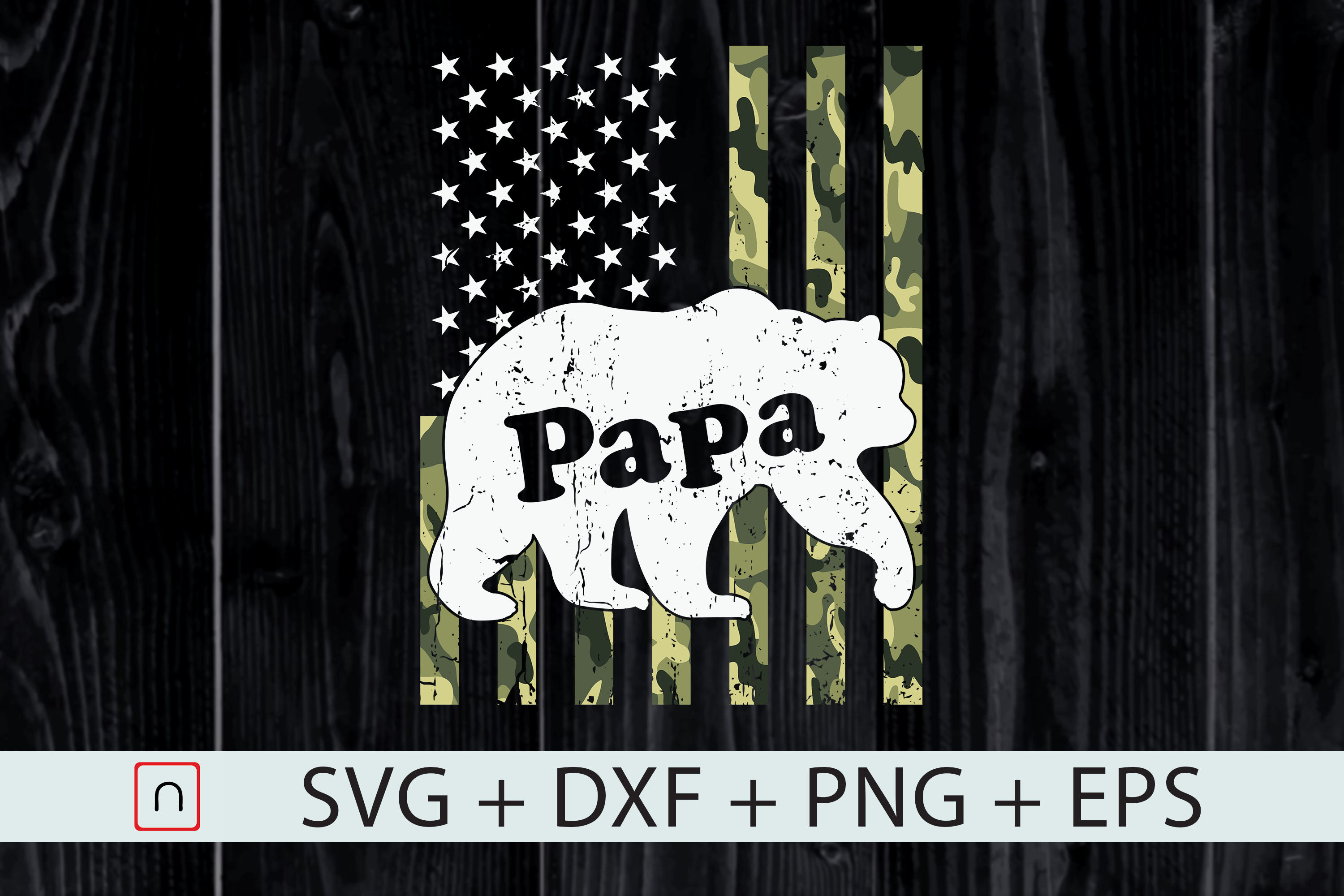 Father S Day Papa Bear Svg Camouflage By Novalia Thehungryjpeg Com