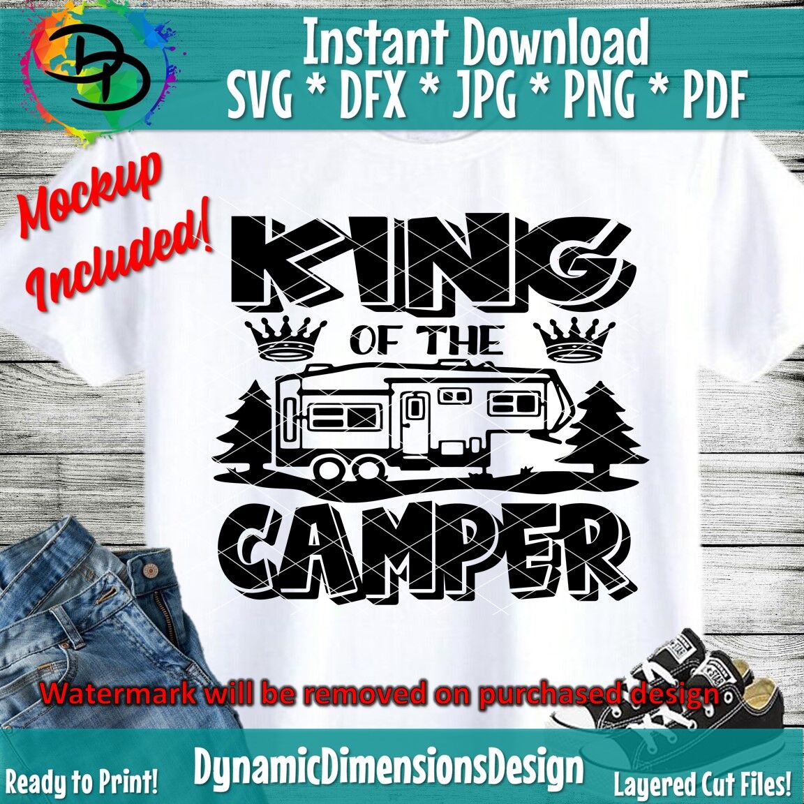 King Of The Camper Svg Camping Svg Travel Svg Camping Quote Svg Ca By Dynamic Dimensions Thehungryjpeg Com