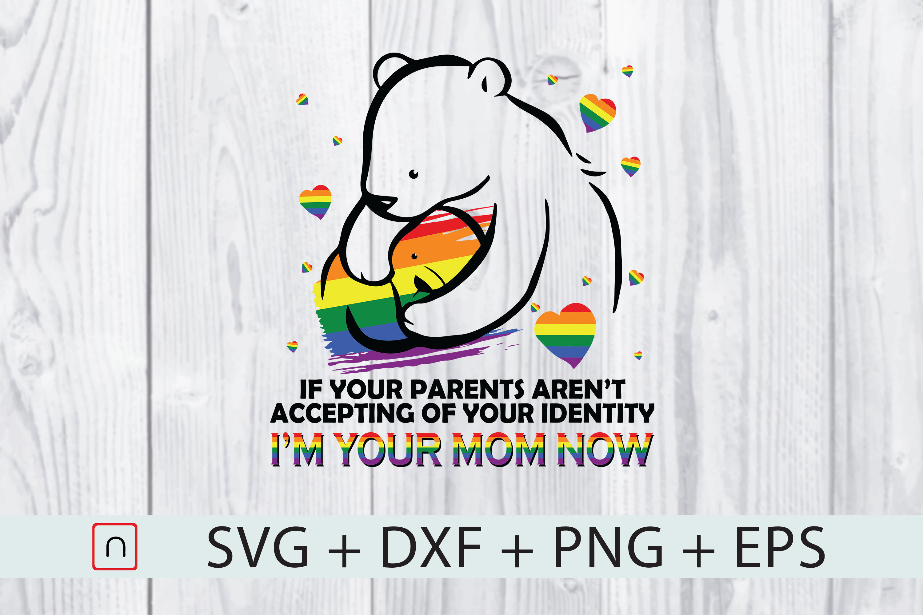 Download Lgbt Mama Bear Svg Gay Rainbow Pride Svg By Novalia Thehungryjpeg Com
