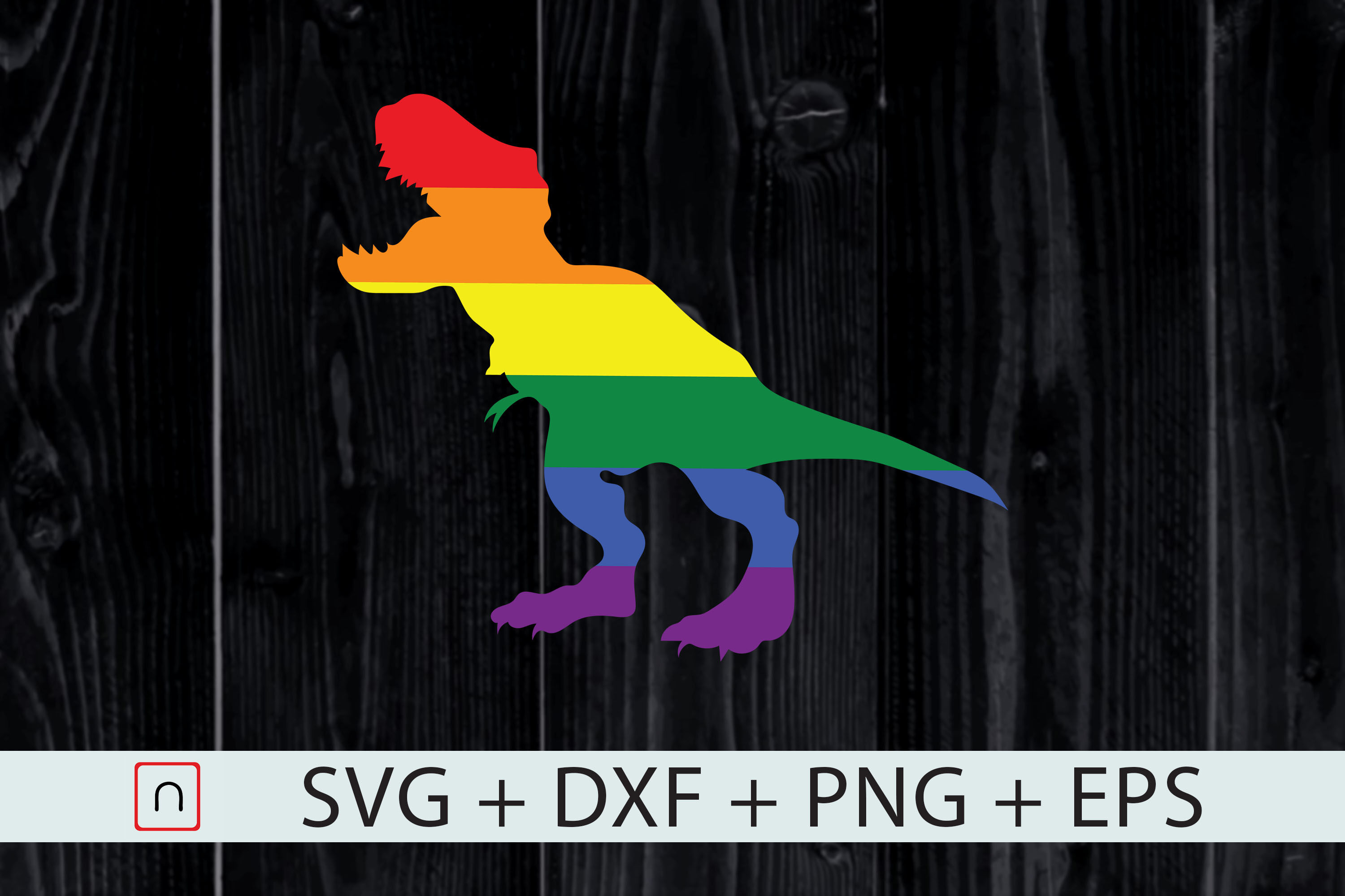 Dino Pride Rainbow Flag Lbgt Dinosaur By Novalia Thehungryjpeg Com