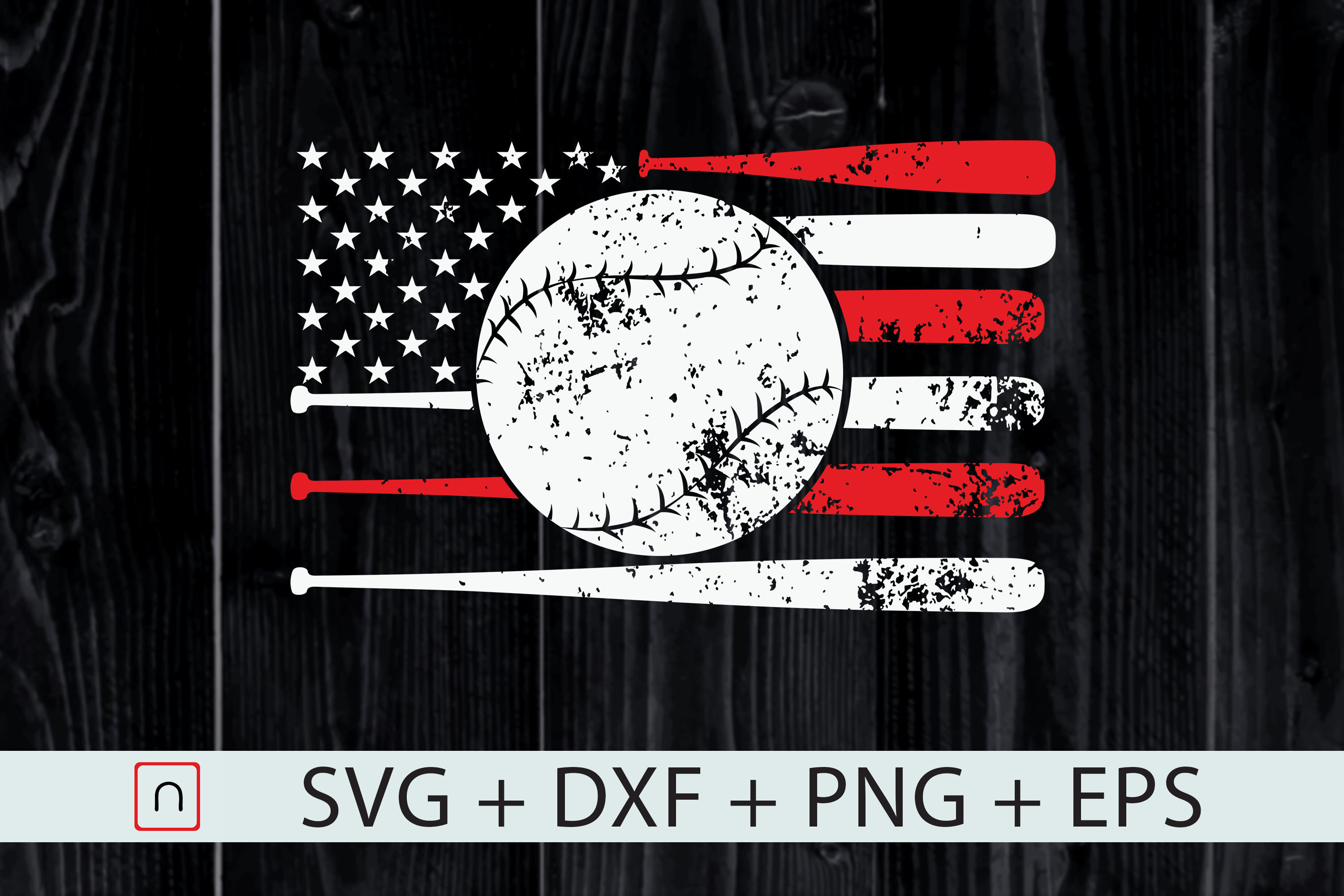 Baseball 4th Of July Design, Vector Format