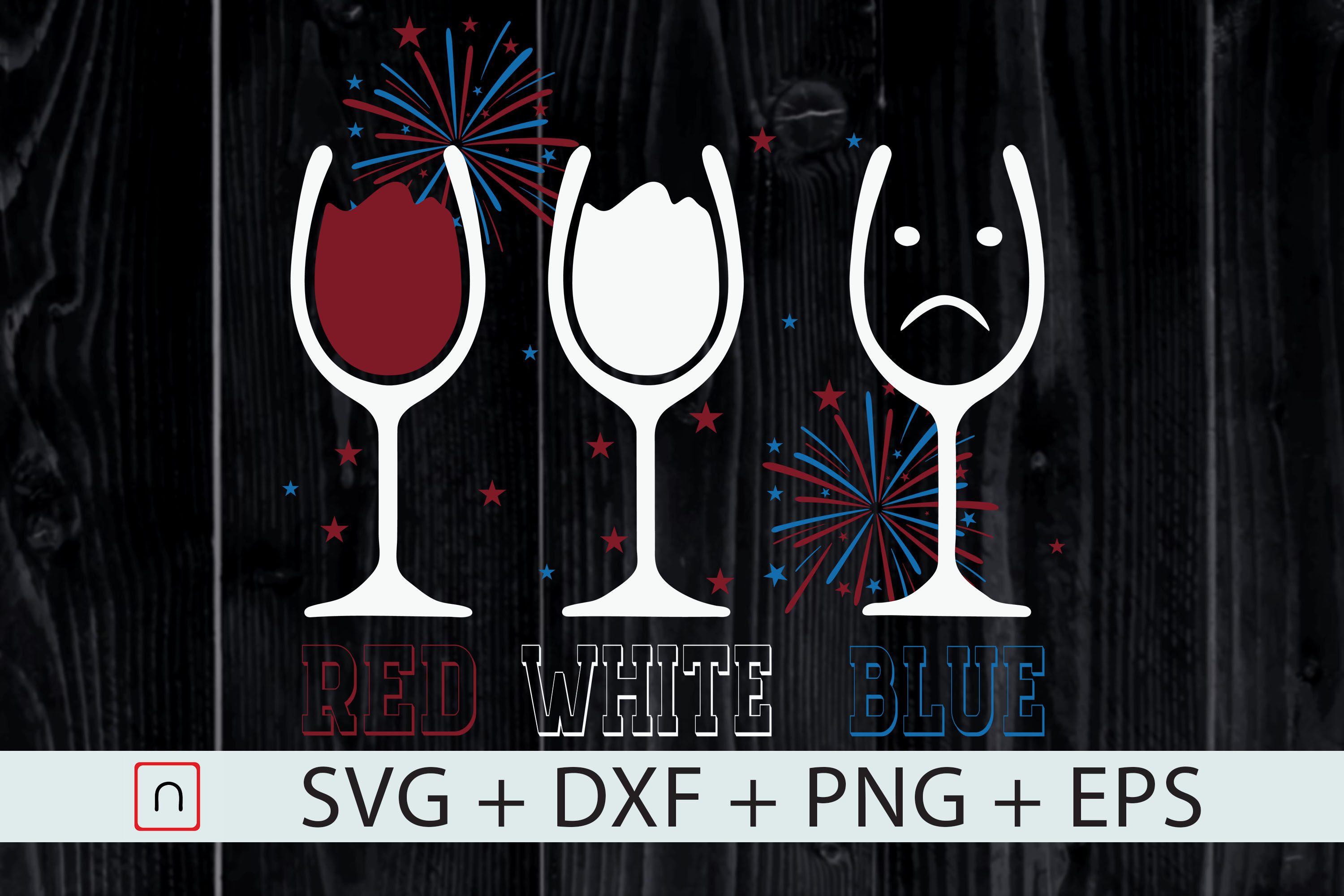 Download Red White Blue Wine Glass 4th Of July By Novalia Thehungryjpeg Com