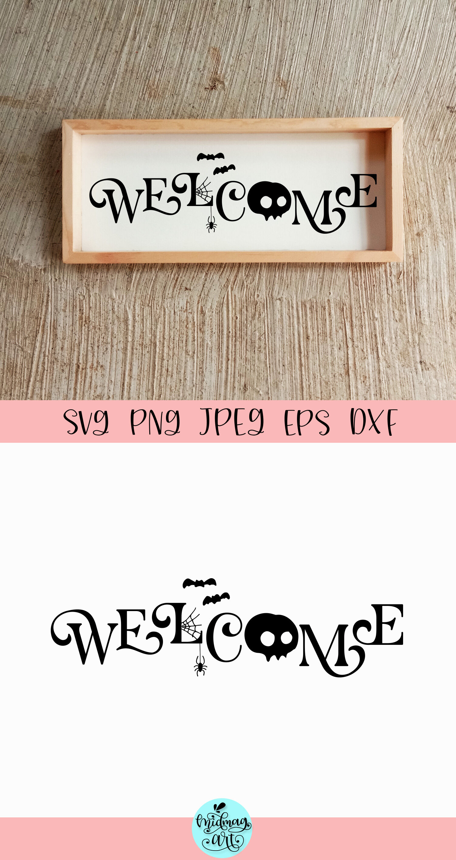 Welcome Wood Sign Svg Halloween Wood Sign Svg By Midmagart Thehungryjpeg Com