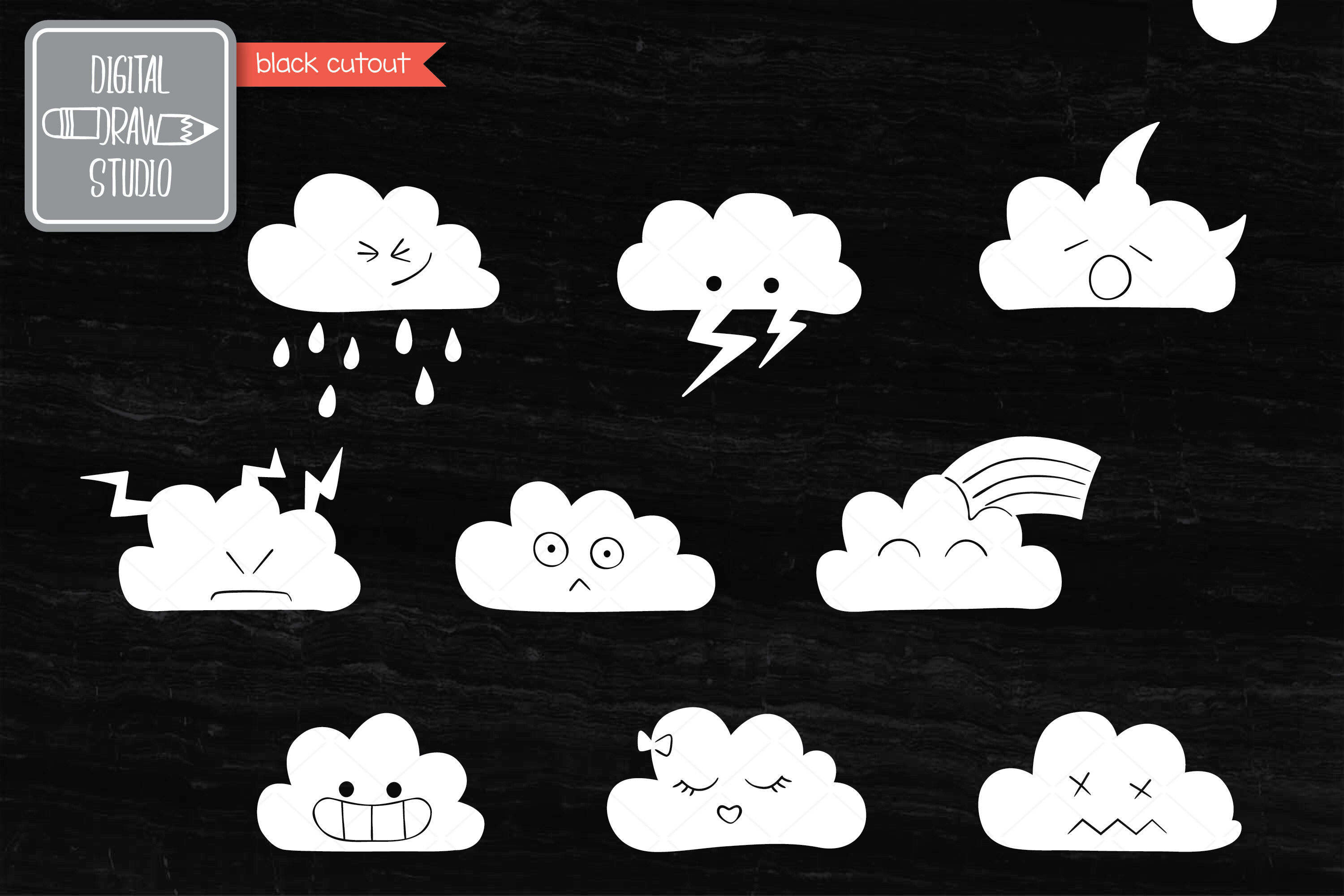 Download Clouds Kawaii White | Hand Drawn Cute Weather Outline ...