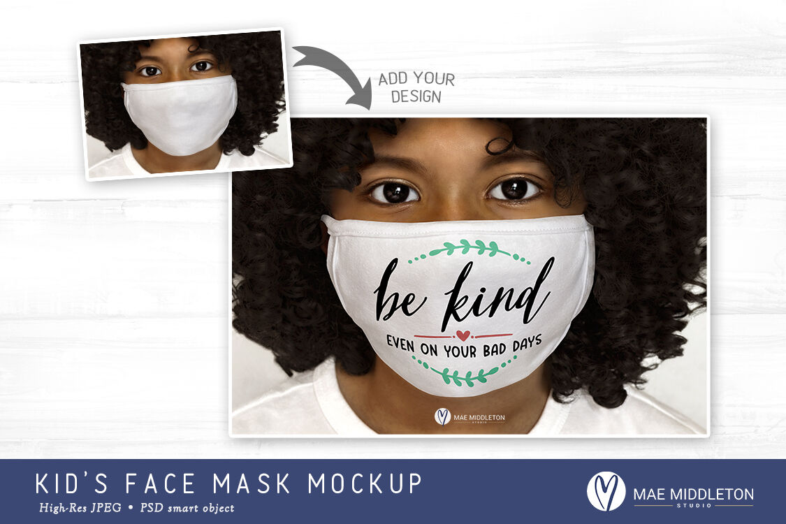 Download White Face Mask Mockup Girl Jpg Psd By Mae Middleton Studio Thehungryjpeg Com PSD Mockup Templates