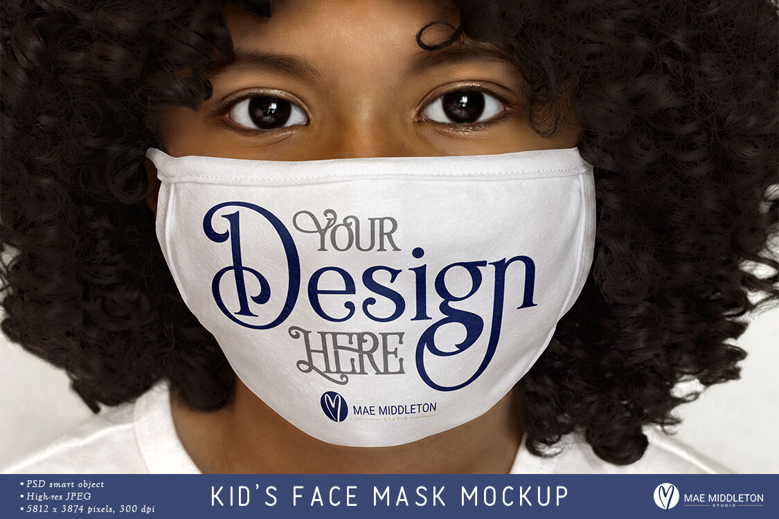 Download White Face Mask Mockup Girl Jpg Psd By Mae Middleton Studio Thehungryjpeg Com PSD Mockup Templates
