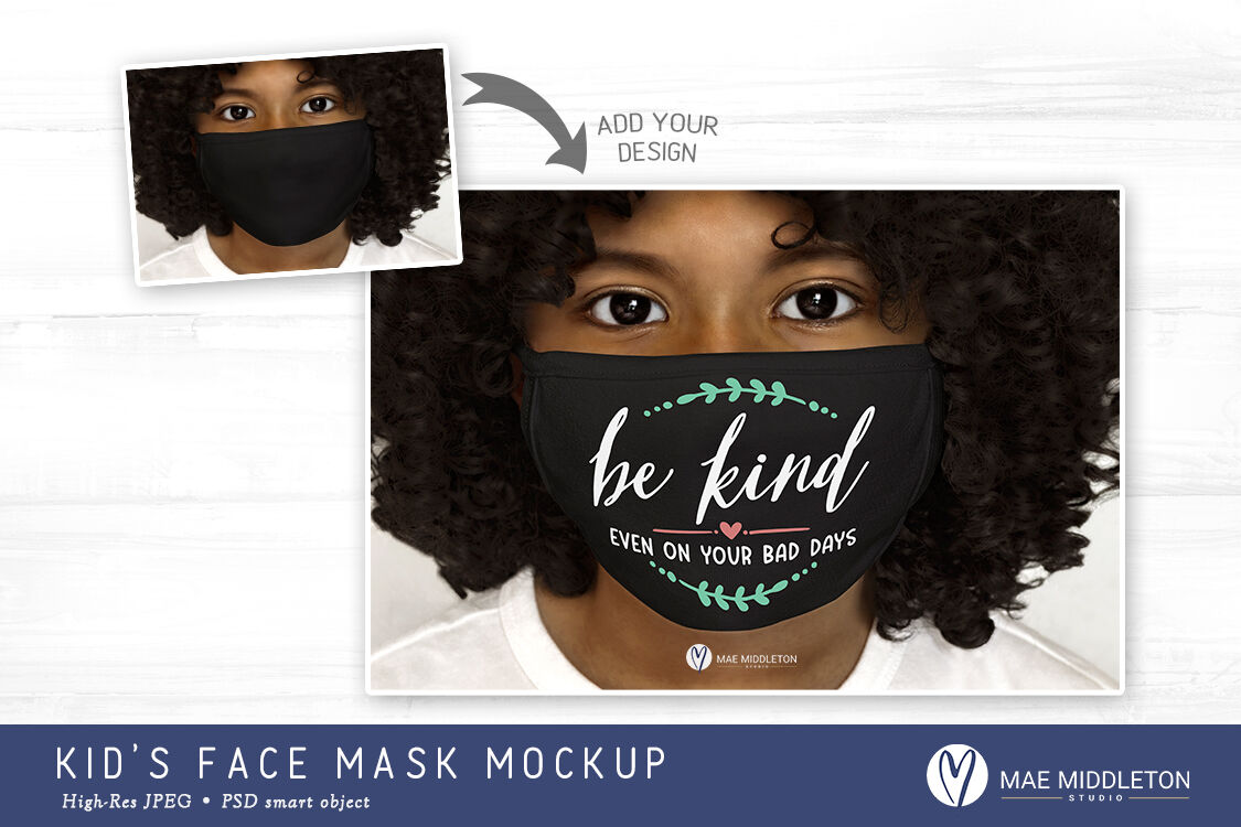 Download Face Mask Mockup, black | psd & jpg By Mae Middleton Studio | TheHungryJPEG.com