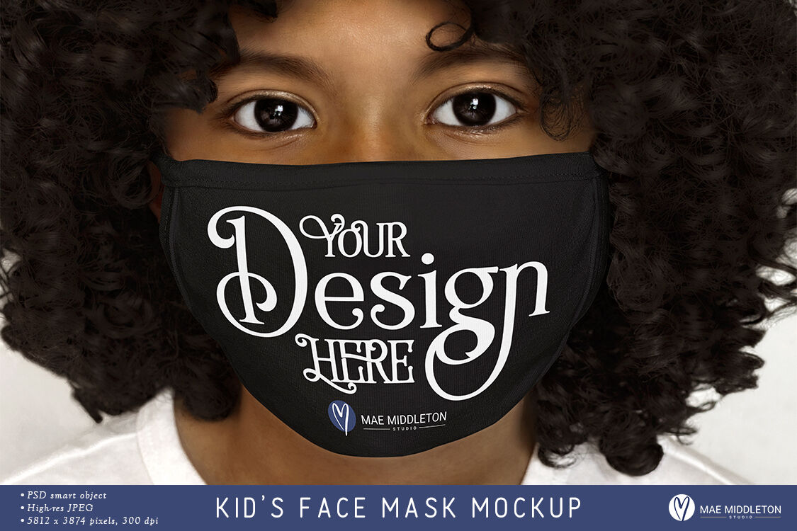 Download Face Mask Mockup, black | psd & jpg By Mae Middleton Studio | TheHungryJPEG.com
