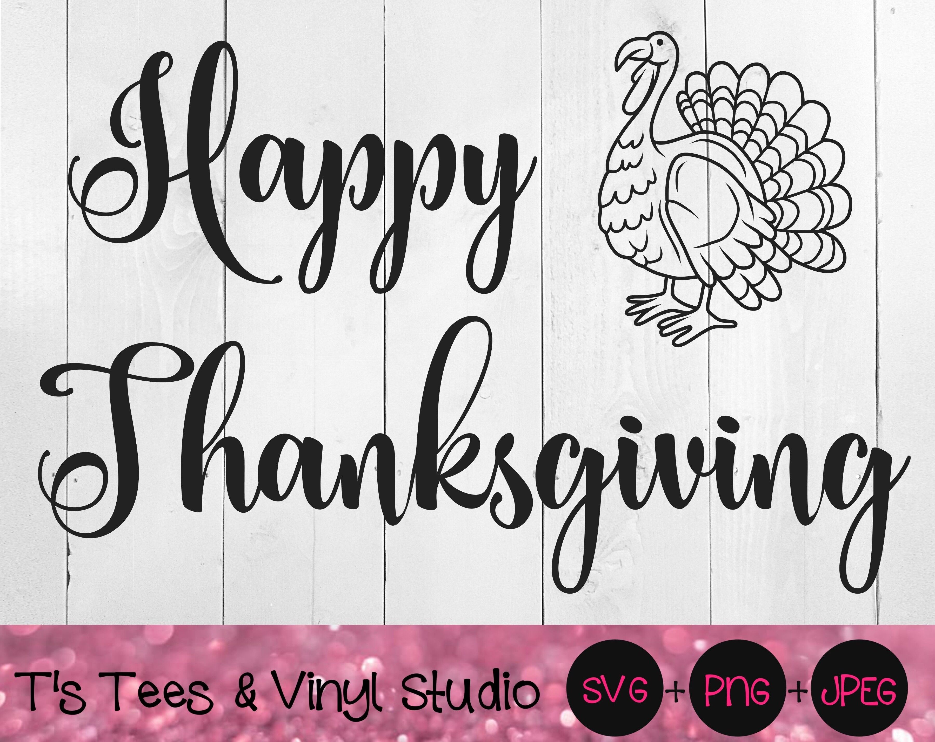 Happy Thanksgiving Svg, Thanksgiving Svg, Give Thanks Svg, Turkey Svg