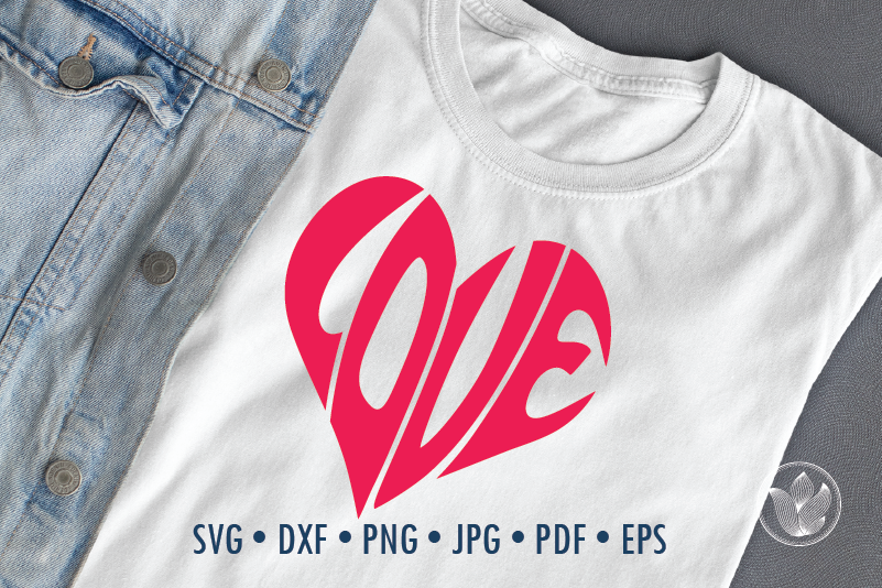 Download Love Word Art Heart Svg Dxf Eps Png Jpg By Prettydd Thehungryjpeg Com