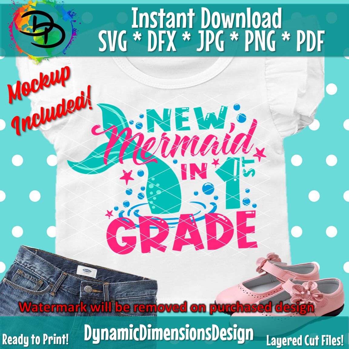 Download New Mermaid In 1st Grade svg png cutting files for ...