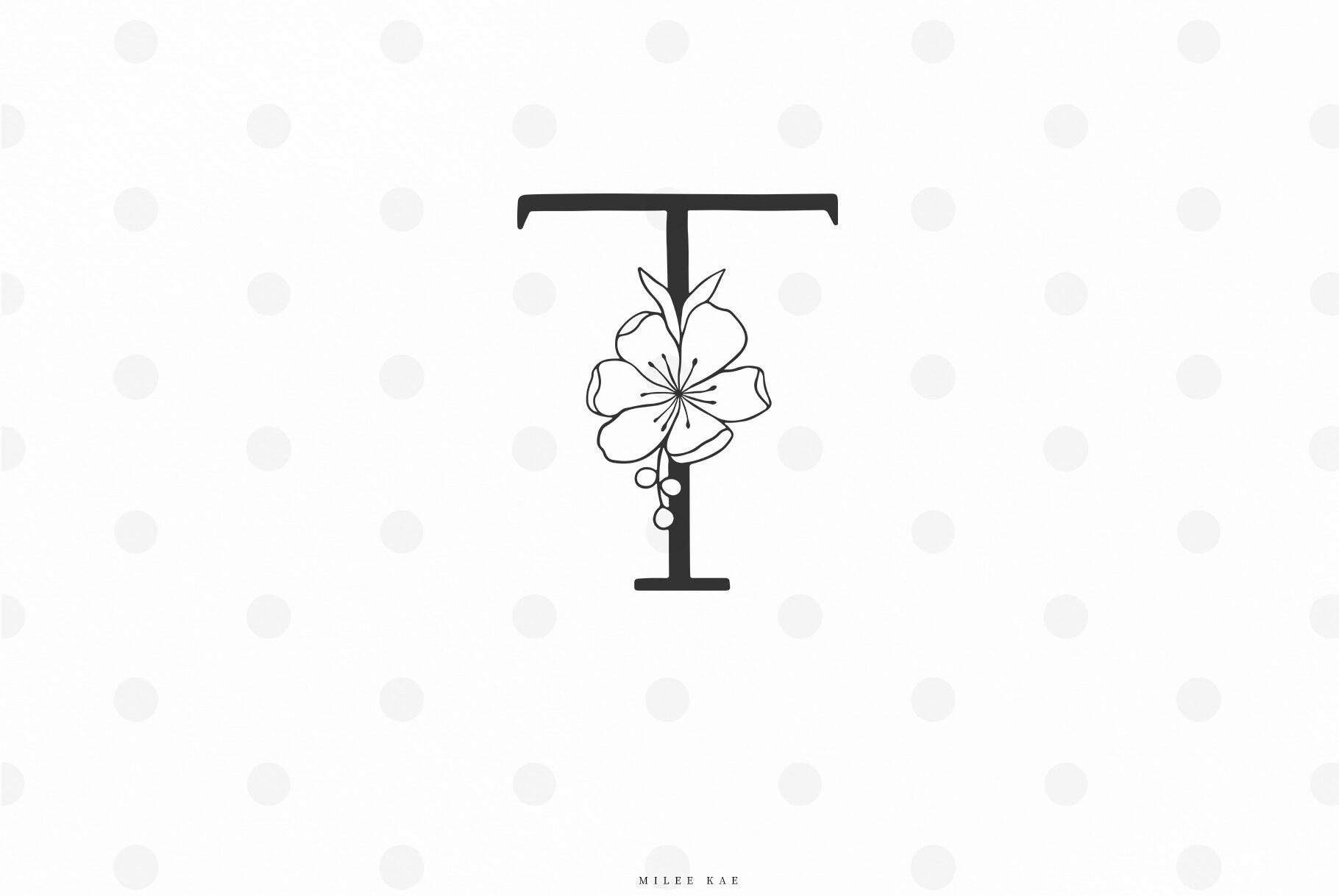 Floral Letter Svg Cut File Alphabet Flower Font By Mileekae Thehungryjpeg Com