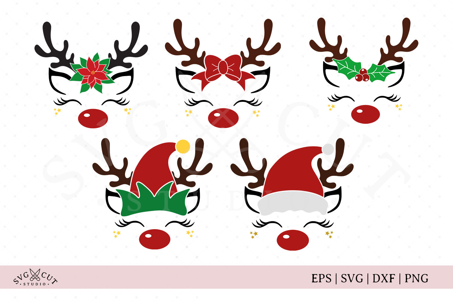 Christmas Reindeer Svg Files By Svg Cut Studio Thehungryjpeg Com