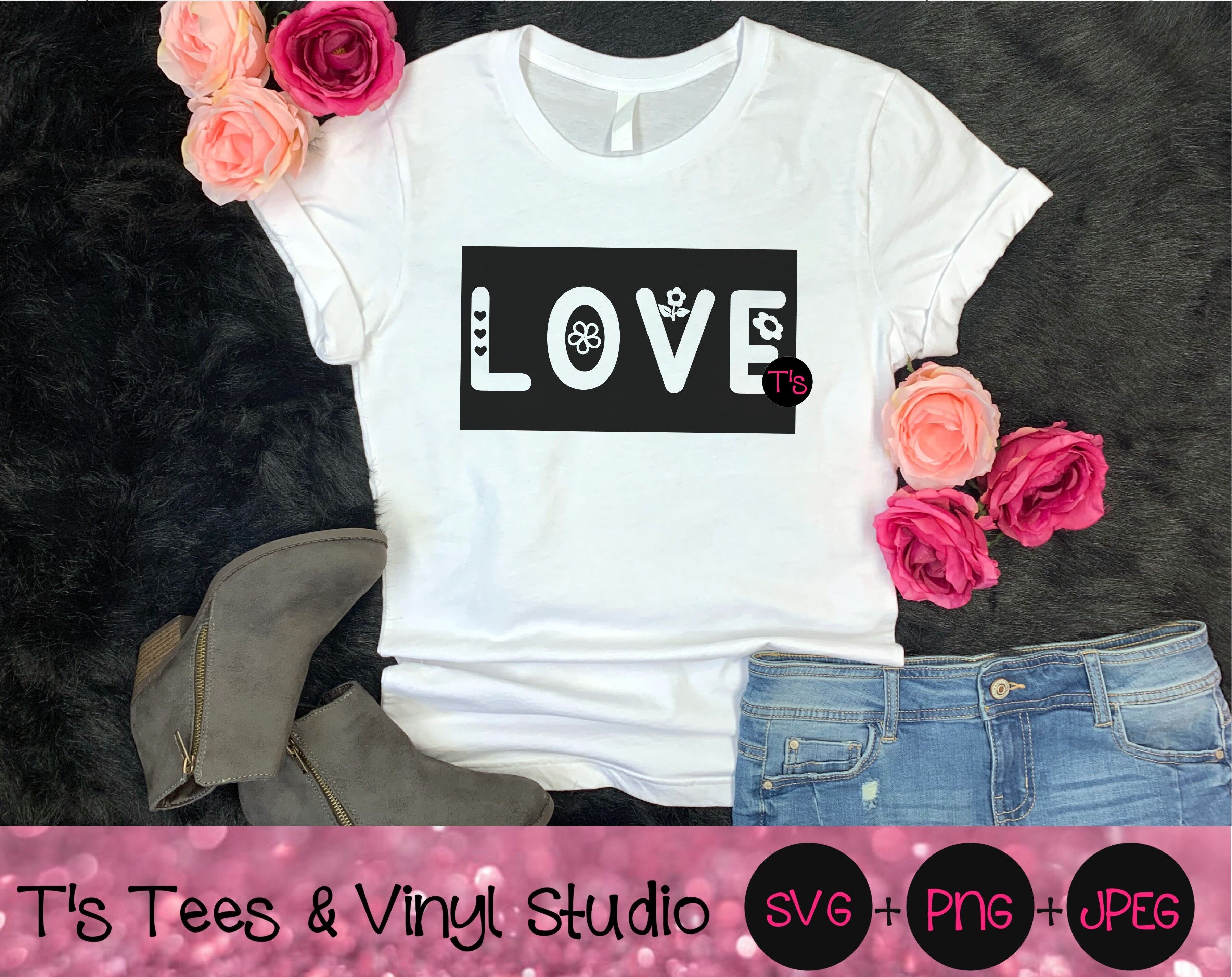 Download Love Svg Love Knockout Svg Flowers Svg Hearts Svg Peace Svg Block By T S Tees Vinyl Studio Thehungryjpeg Com