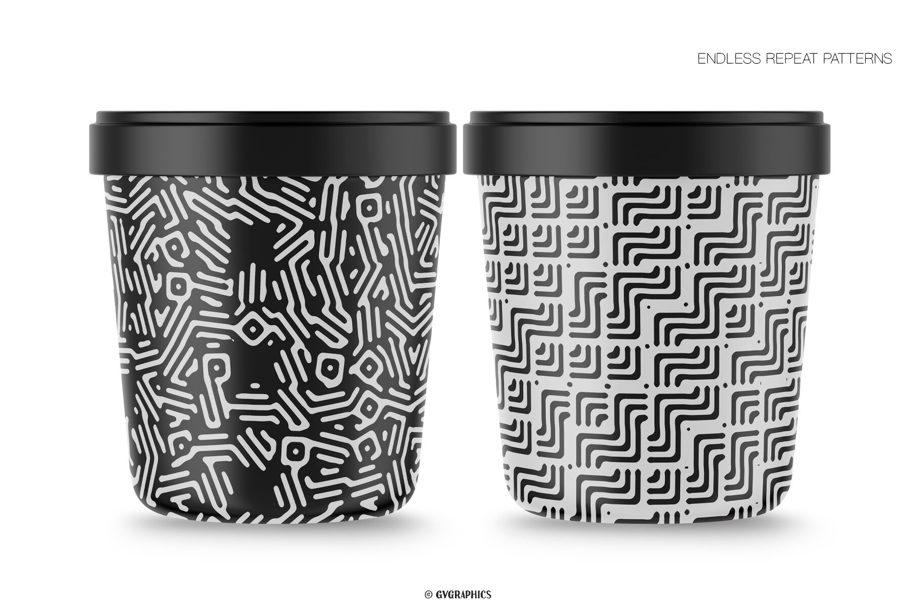 24 Black And White Curved Labyrinth Seamless Patterns By Gvgraphics Thehungryjpeg Com