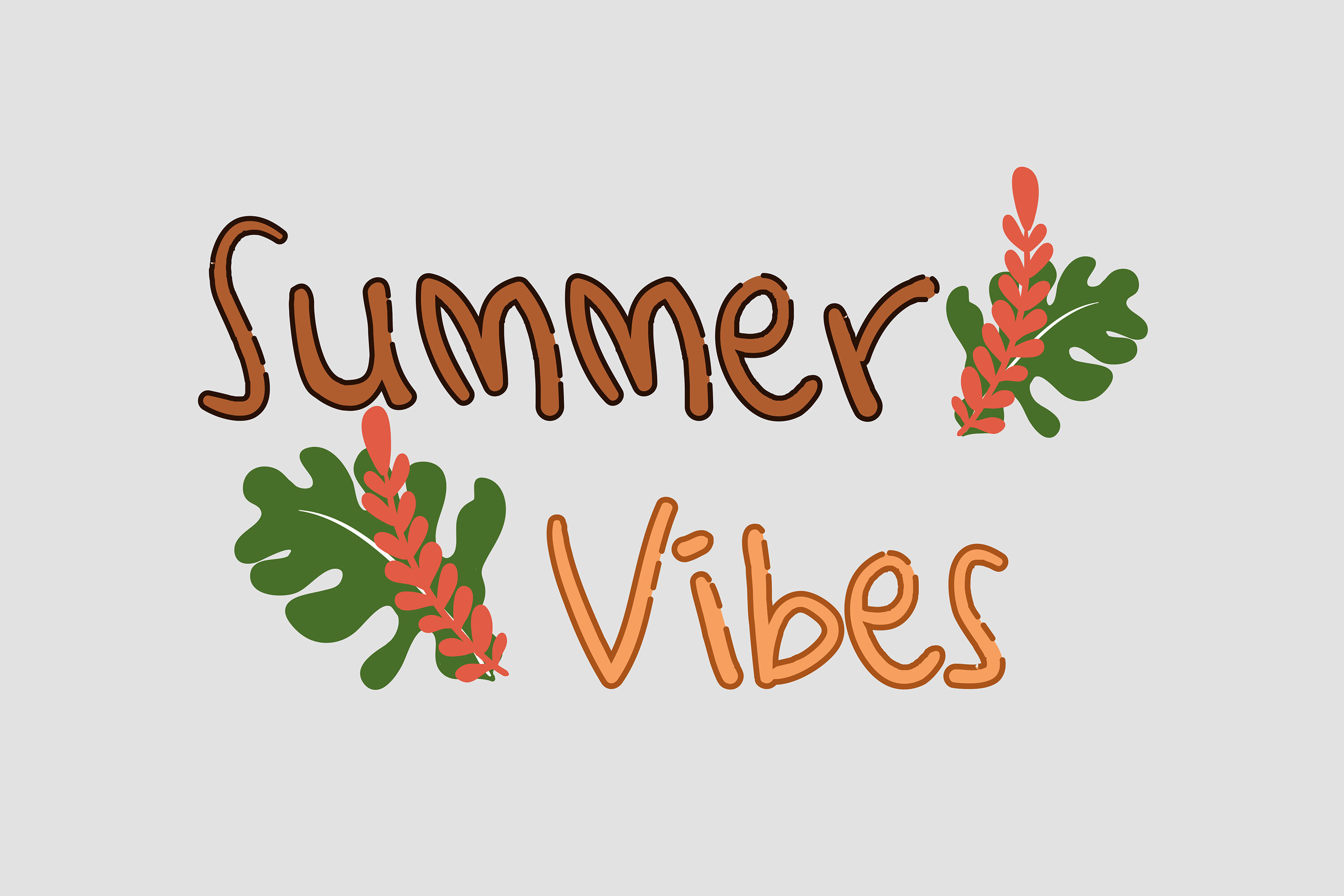 Summer Quotes "Summer Vibes" with coral color By Red Sugar Design