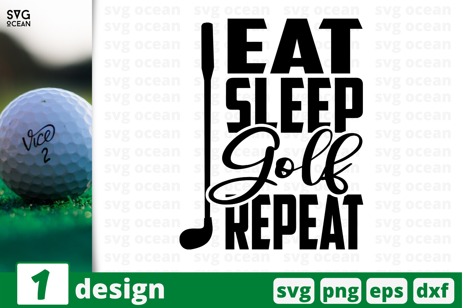 Download 1 Eat Sleep Golf Repeat Sport Quotes Cricut Svg By Svgocean Thehungryjpeg Com SVG, PNG, EPS, DXF File