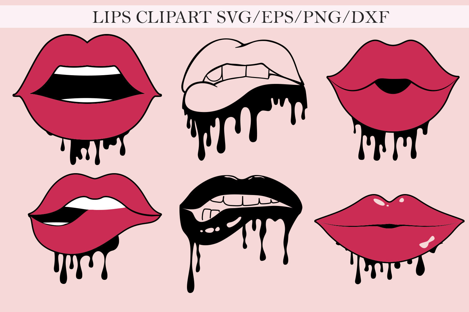 Kiss My Lips A Fun Drippy Dripping Font Duo By Freeling Design House Thehungryjpeg Com