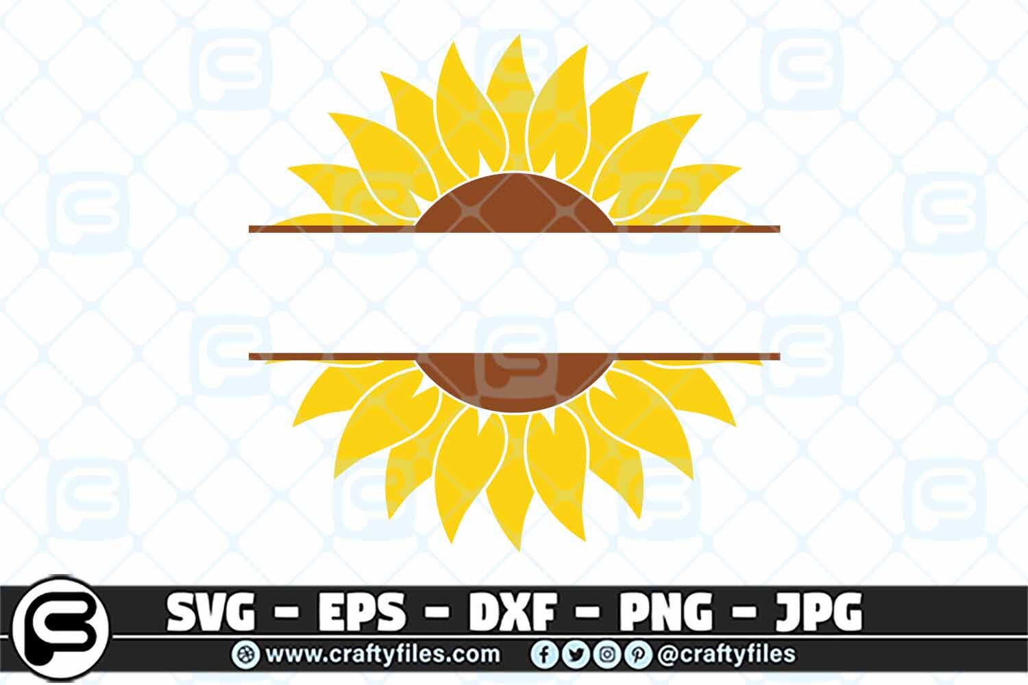 Sunflower SVG yellow Sunflower SVG cut files EPS Png DXF By Crafty ...