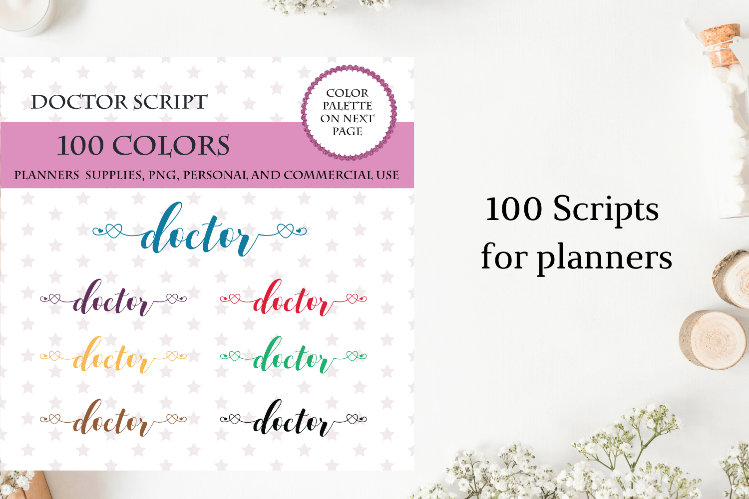 100 Doctor Font Clipart Doctor Sticker Clipart Doctor For Planner Doctor Script By Old Continent Design Thehungryjpeg Com