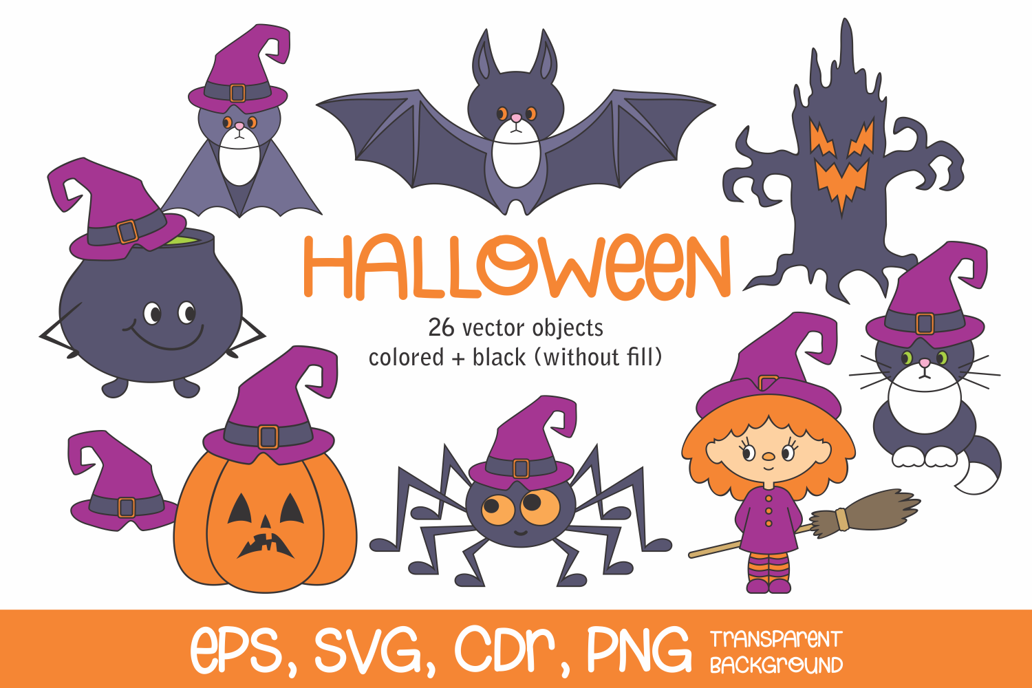 Halloween Vector Clip Art By Olga Belova Thehungryjpeg Com