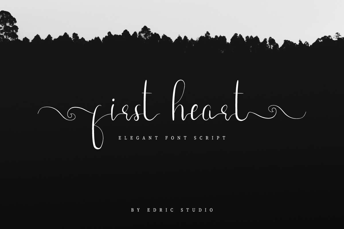 First Heart By Edric Studio Thehungryjpeg Com