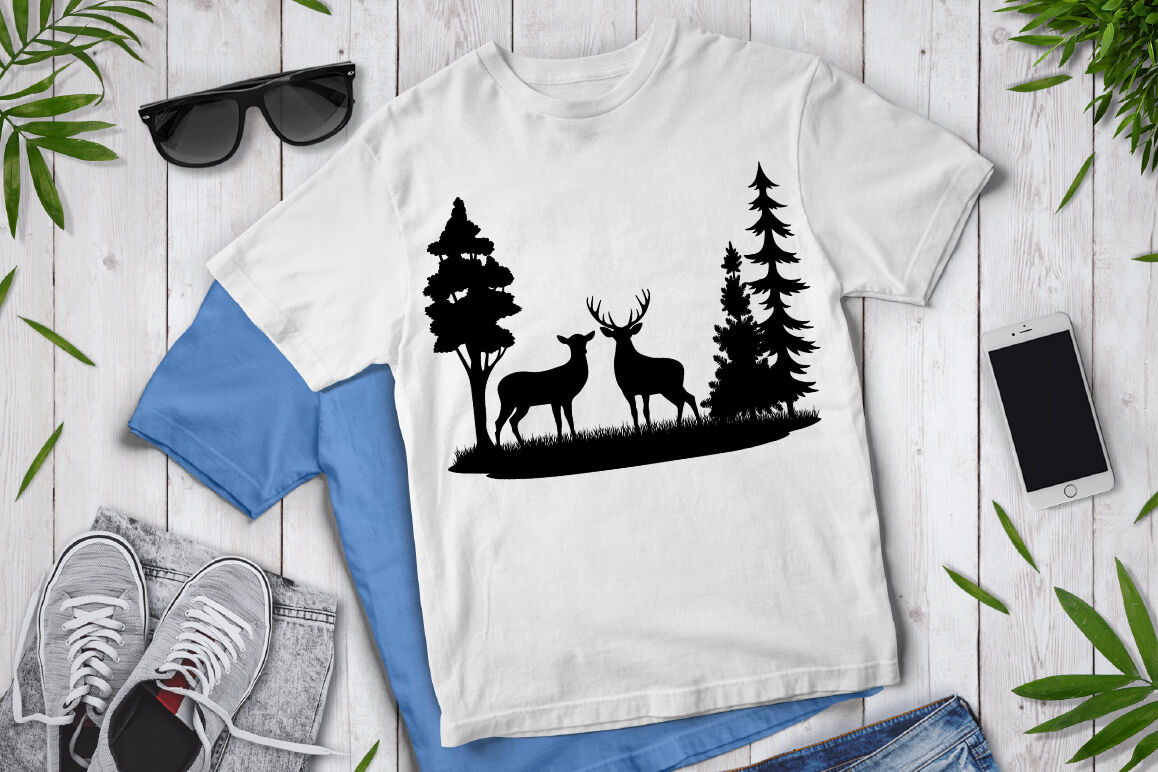 Download Deers Bundle SVG, Deer SVG Cut Files, Forest Deer Clipart, Landscape By Doodle Cloud Studio ...