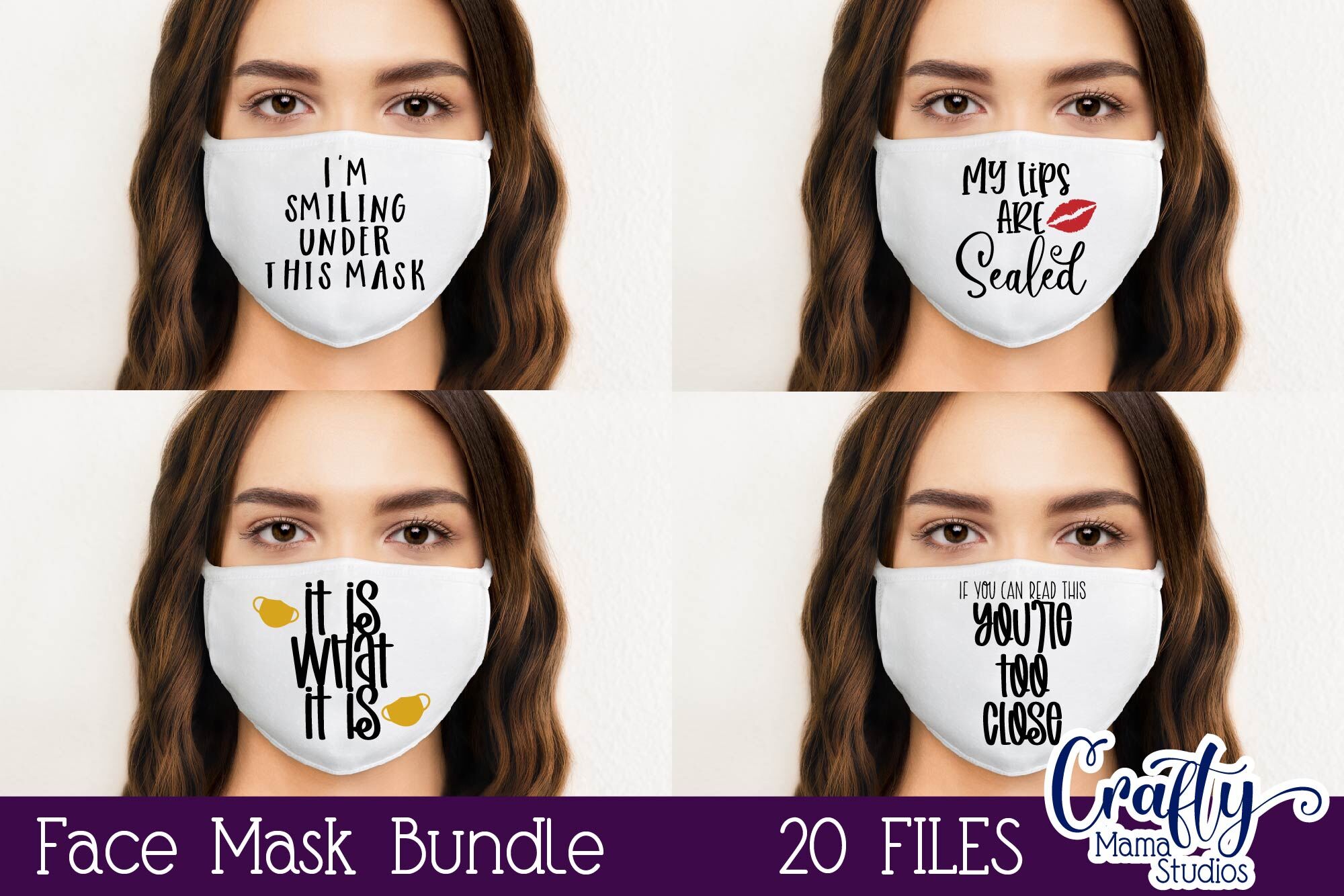 Face Mask Svg Bundle, Face Mask Quotes, Funny Face Mask Svg By Crafty Mama  Studios | TheHungryJPEG