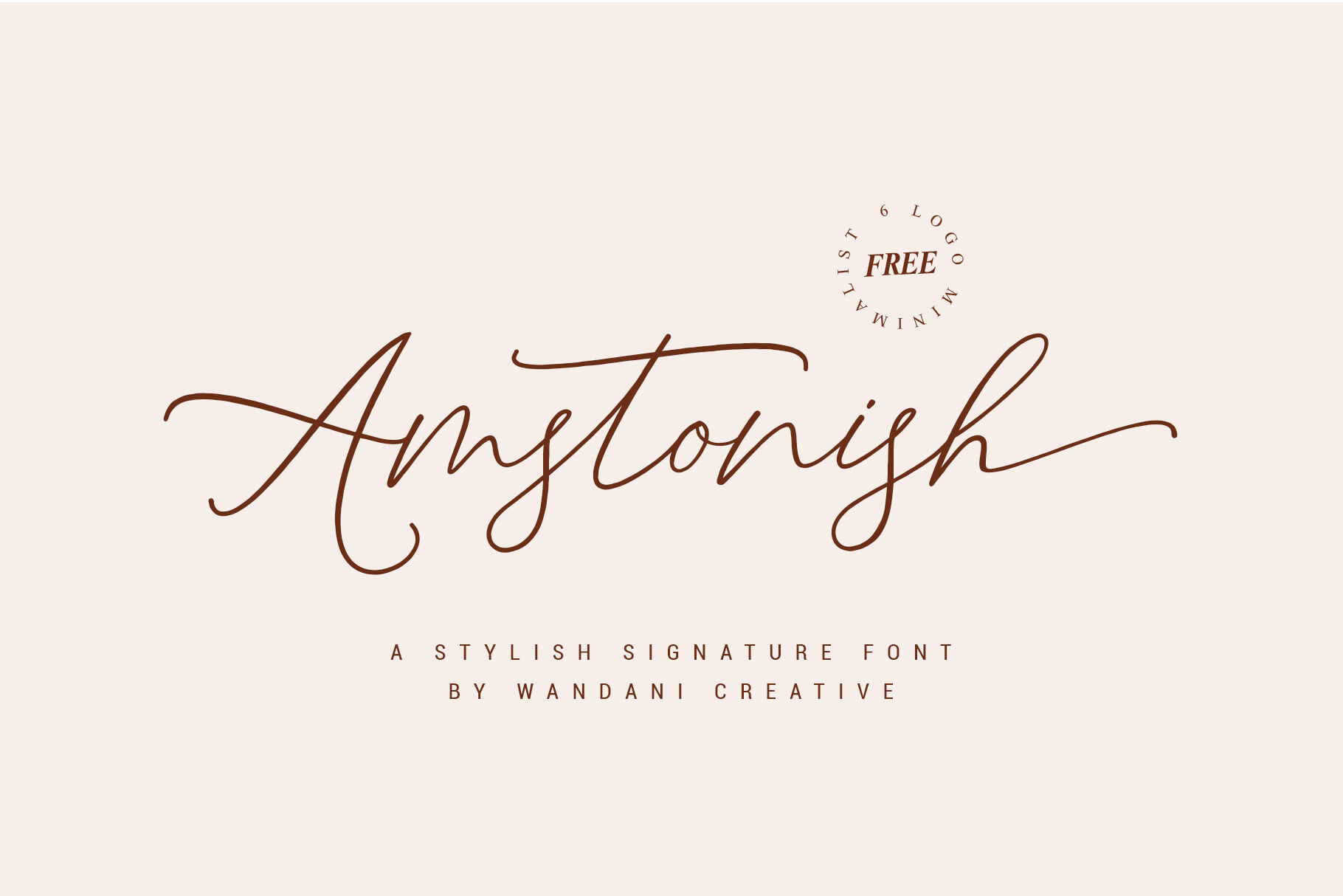 Amstonish Signature | Free 6 Logo minimalist By Wandani Creative ...