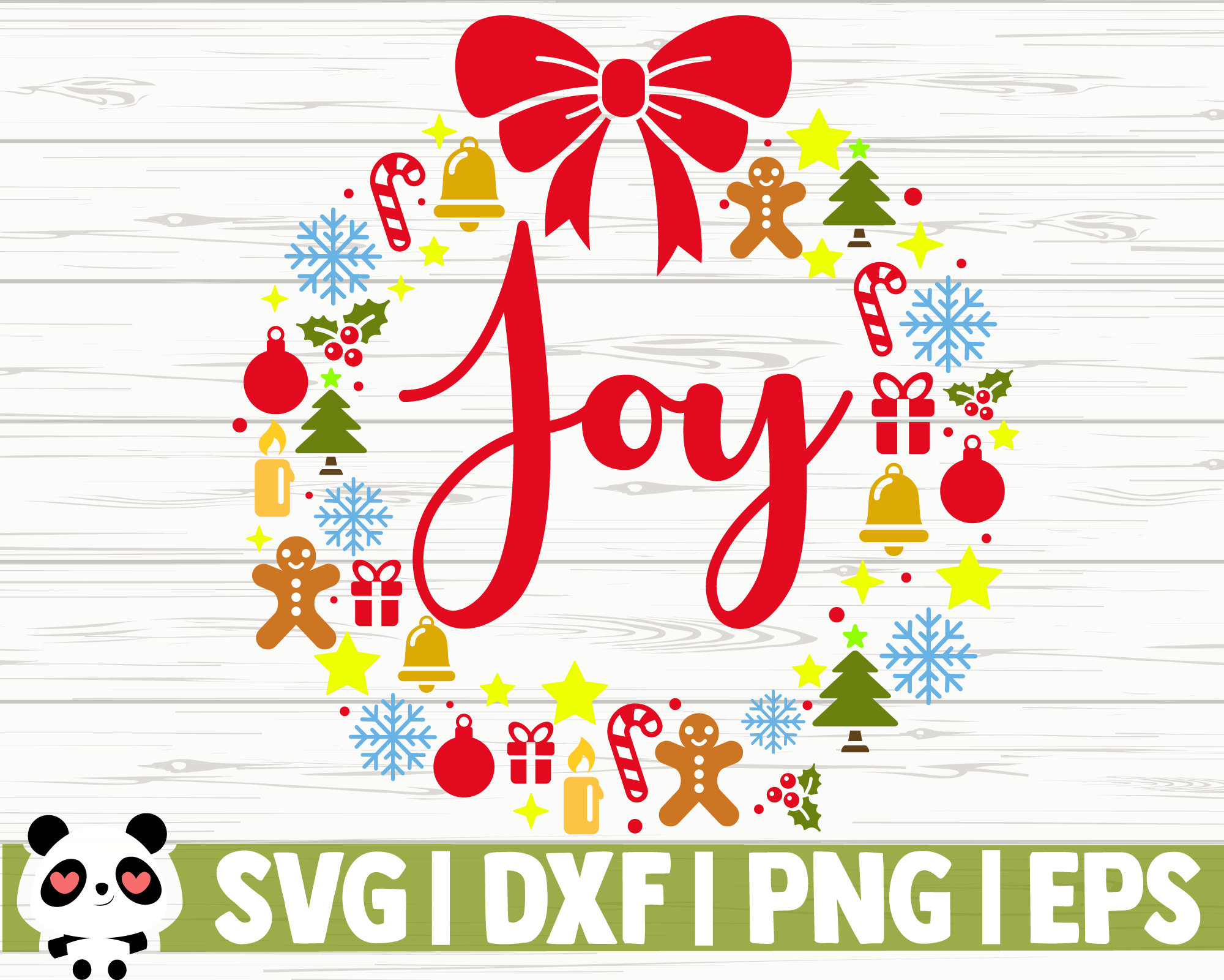Joy Christmas Wreath By Creativedesignsllc Thehungryjpeg Com