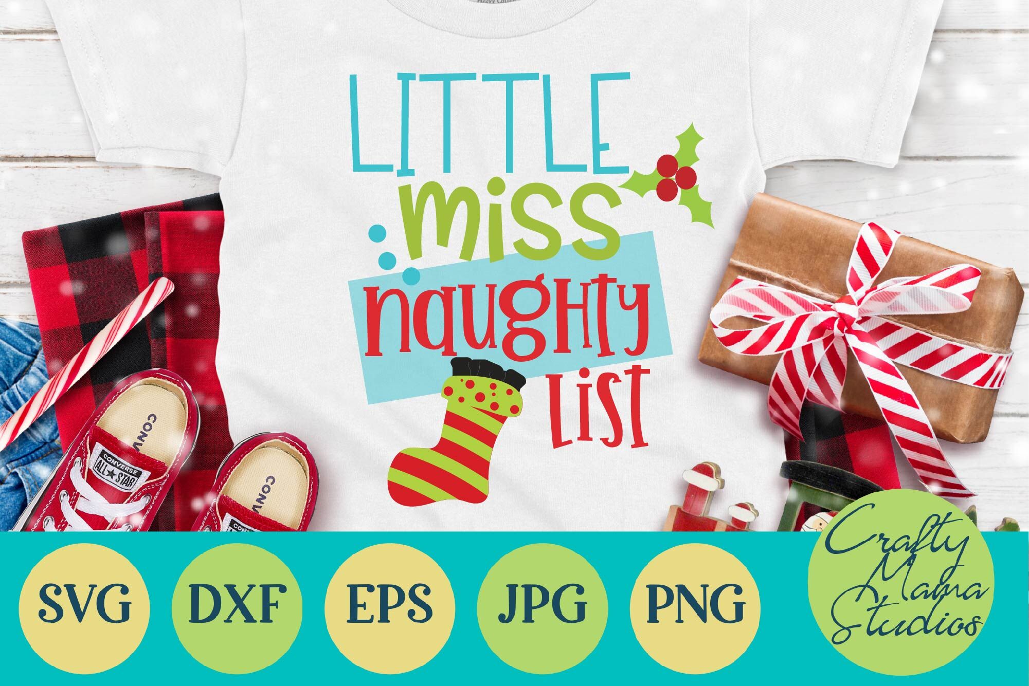 Little Miss Naughty List Svg Christmas Svg Kid S Christmas By Crafty Mama Studios Thehungryjpeg Com