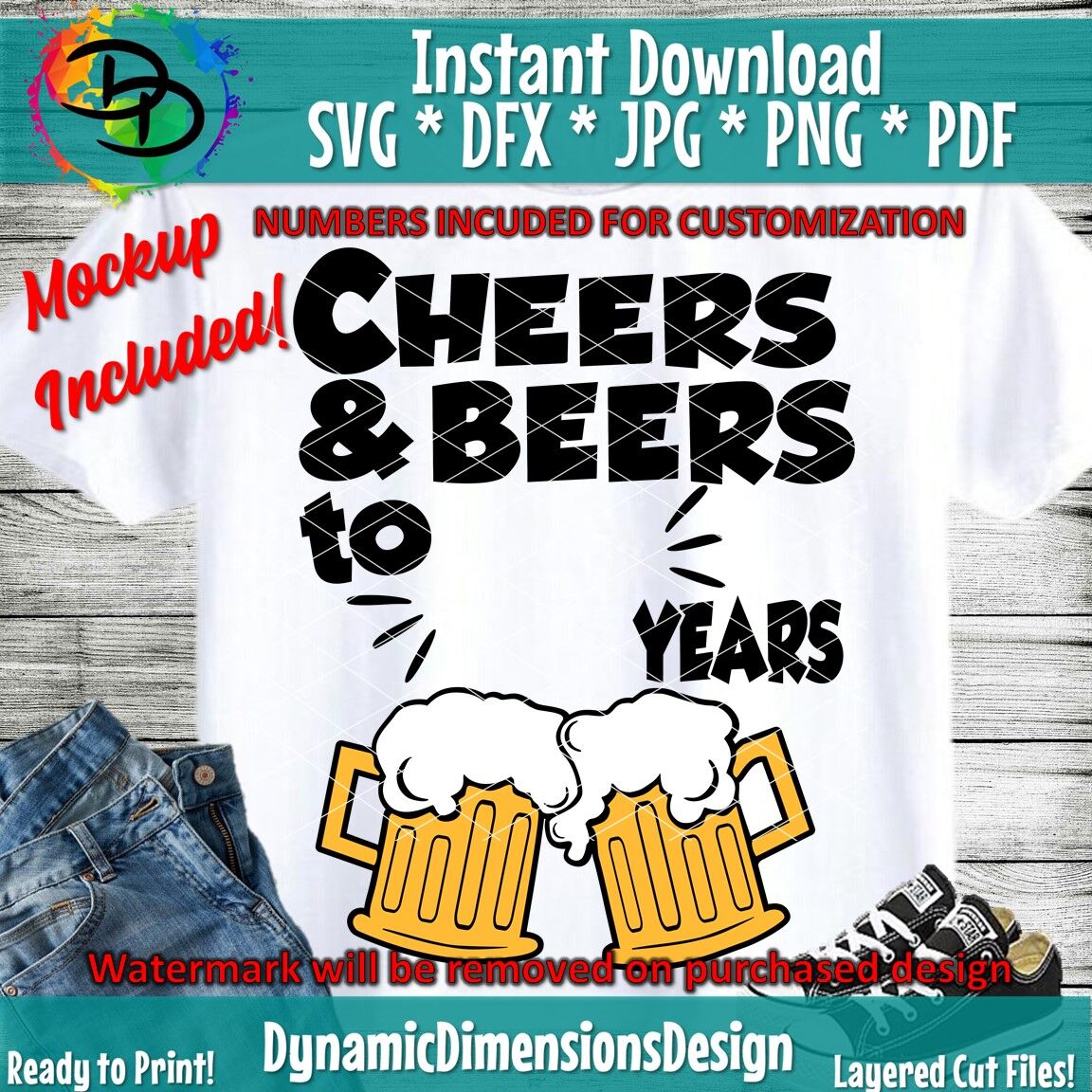 Download Cheers And Beers To 60 Years Svg 60th Birthday Sixty Sixtieth Birth By Dynamic Dimensions Thehungryjpeg Com SVG, PNG, EPS, DXF File