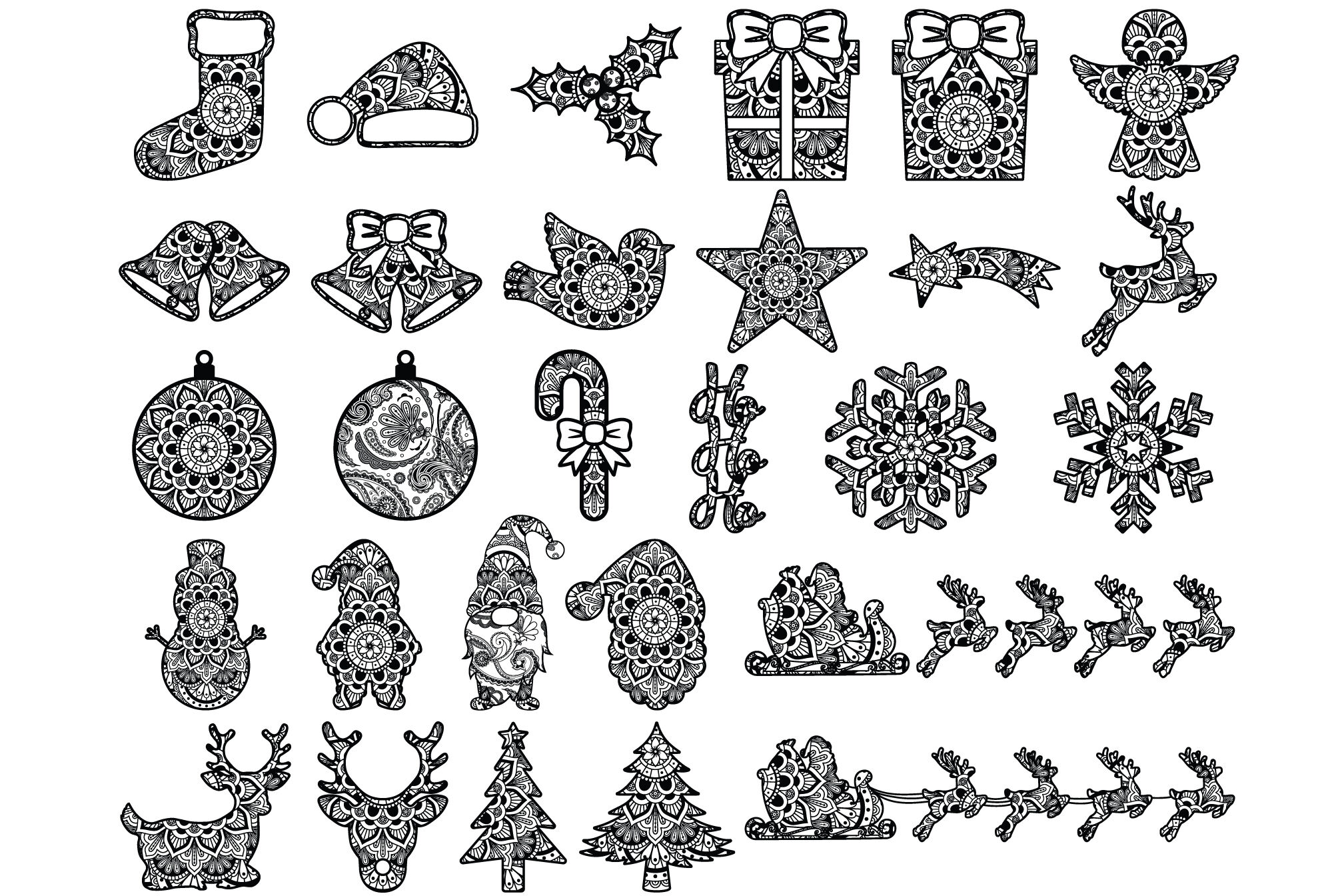 Download Christmas Mandala Svg Cut Files Holiday Designs Winter Mandala Svg By Doodle Cloud Studio Thehungryjpeg Com