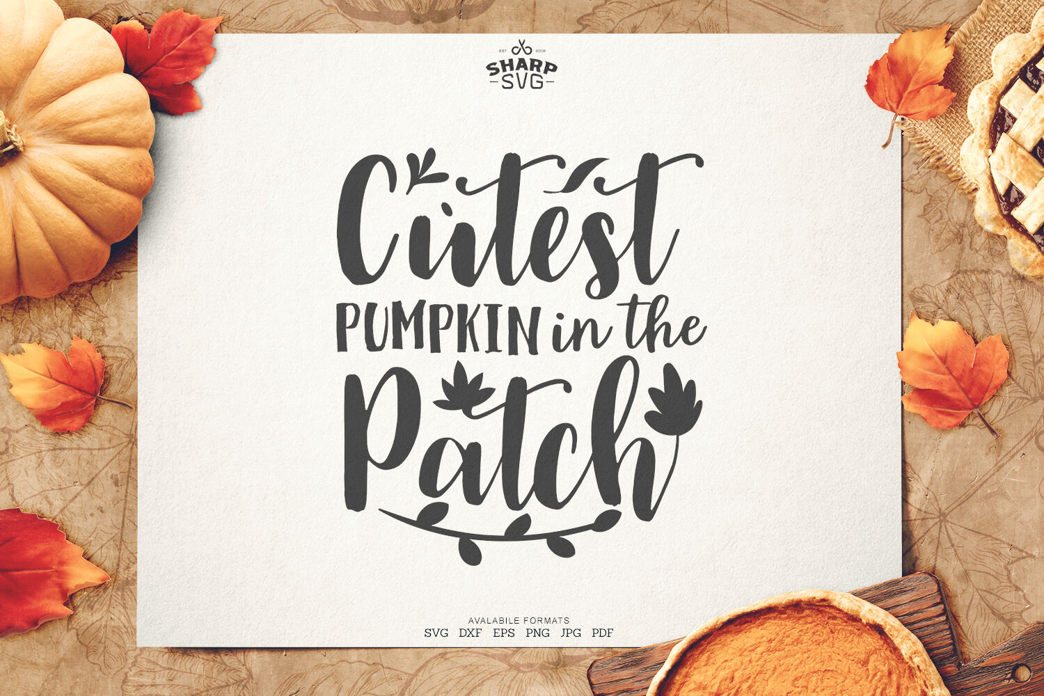 Cutest Pumpkin In The Patch Svg Autumn Svg Files By Sharpsvg Thehungryjpeg Com