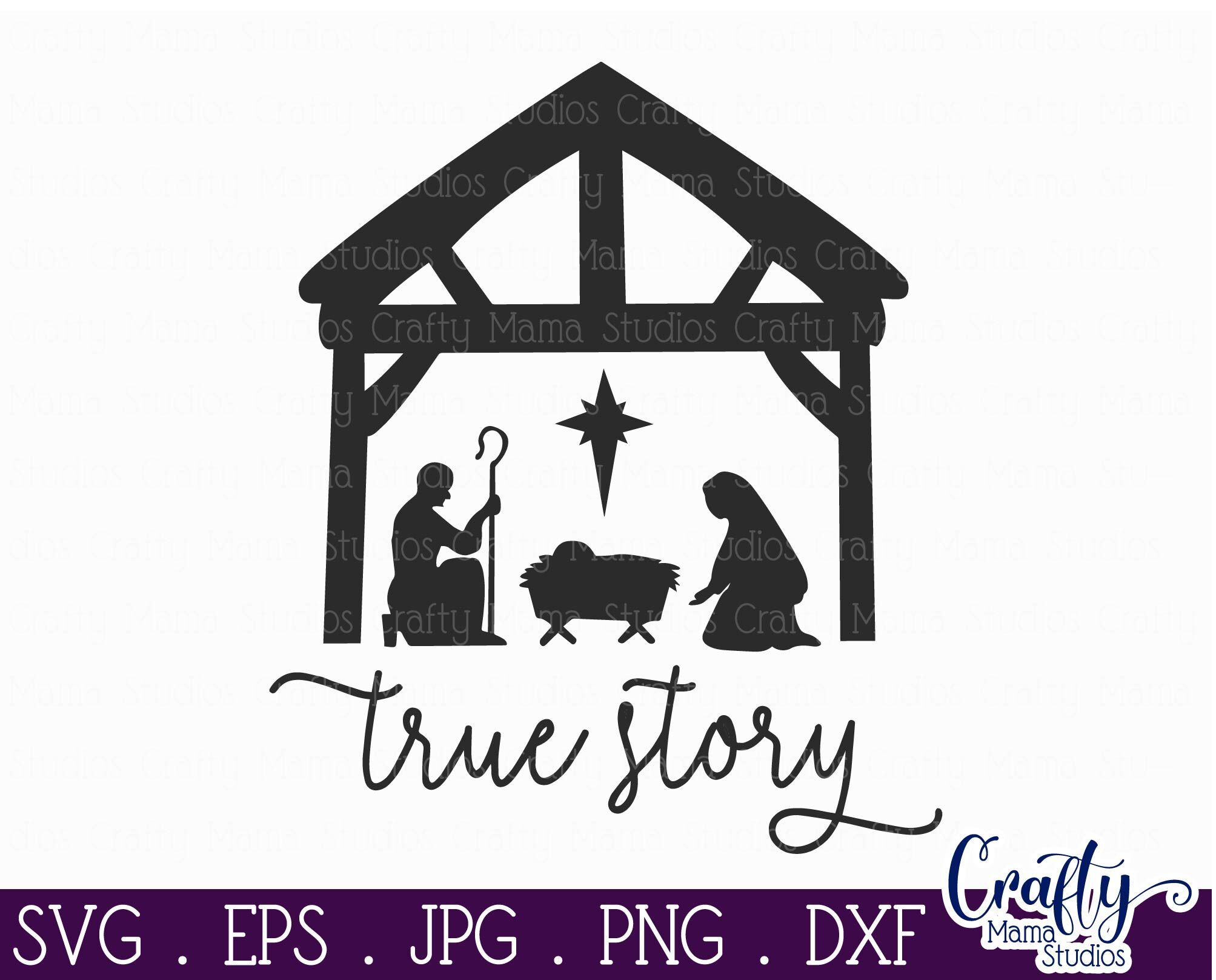 Download Christmas Svg Jesus Svg Holiday True Story Christian True Sto By Crafty Mama Studios Thehungryjpeg Com