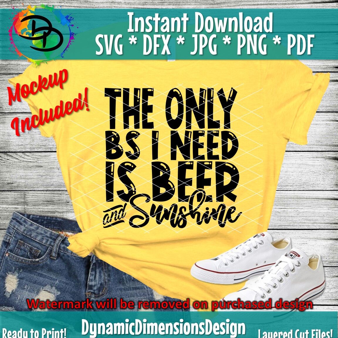 The Only BS I Need IS Beer And Sunshine svg, Beer, Sunshine, Summer, F ...