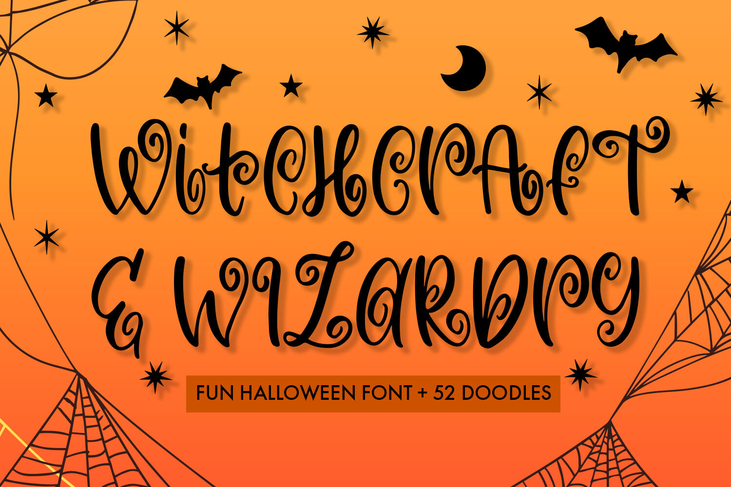 Witchcraft And Wizardry A Fun Halloween Font With Doodles By Freeling Design House Thehungryjpeg Com