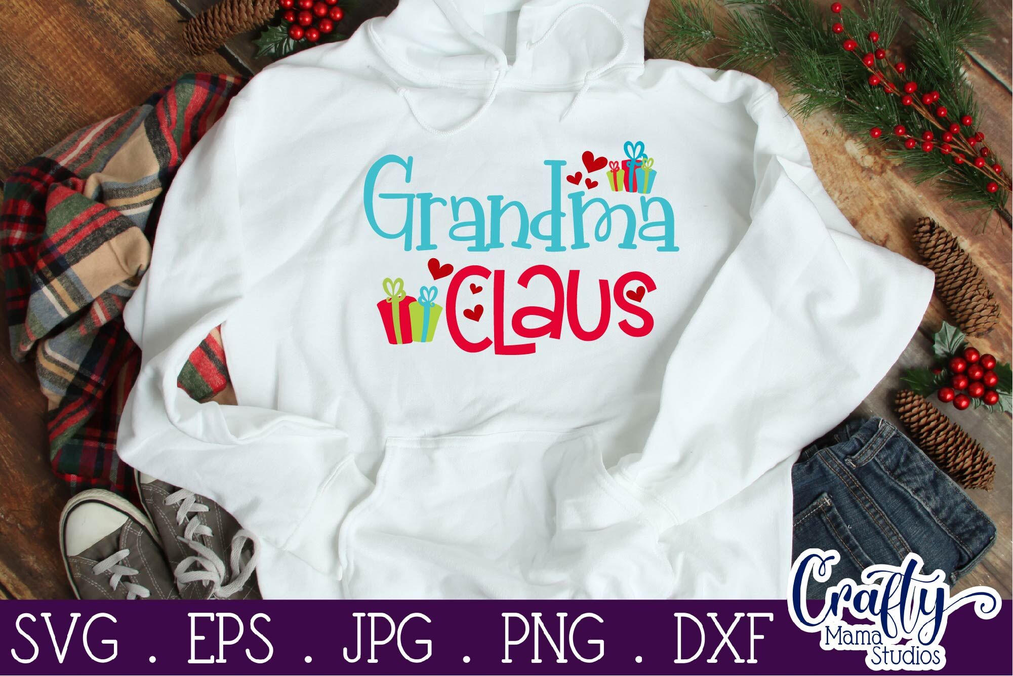 Download Christmas Grandma Claus Svg By Crafty Mama Studios Thehungryjpeg Com