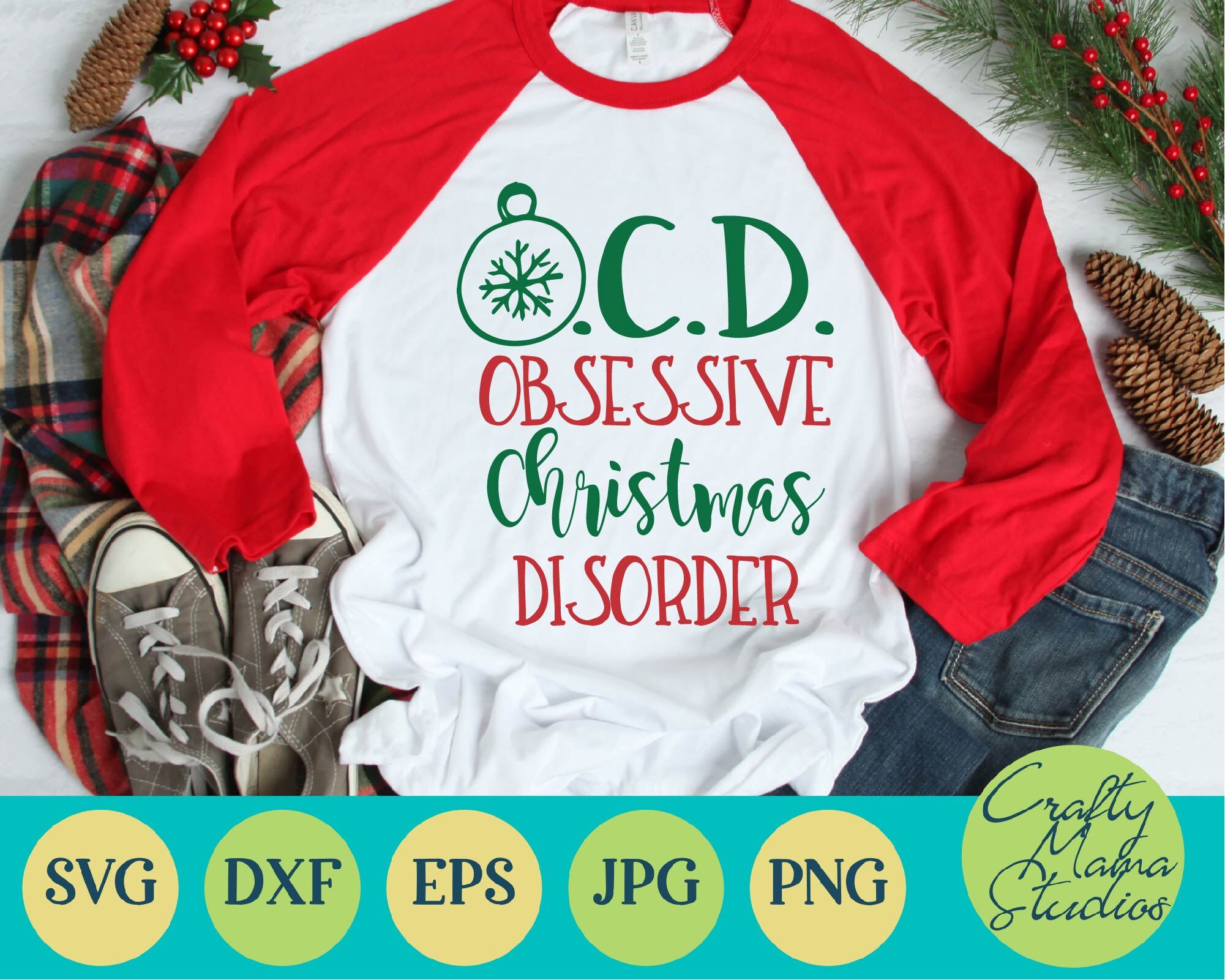 Christmas Svg Obsessive Christmas Disorder Svg Ocd Svg By Crafty Mama Studios Thehungryjpeg Com