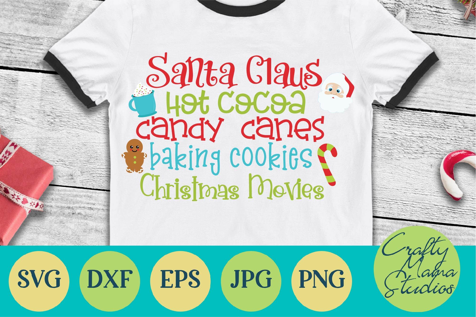 Christmas Svg Santa Claus Svg Hot Cocoa Svg Candy Canes Svg M By Crafty Mama Studios Thehungryjpeg Com