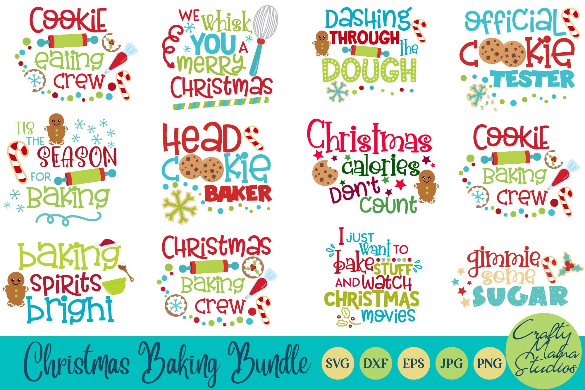 Christmas Baking Bundle Svg Christmas Cookie Cut Files By Crafty Mama Studios Thehungryjpeg Com