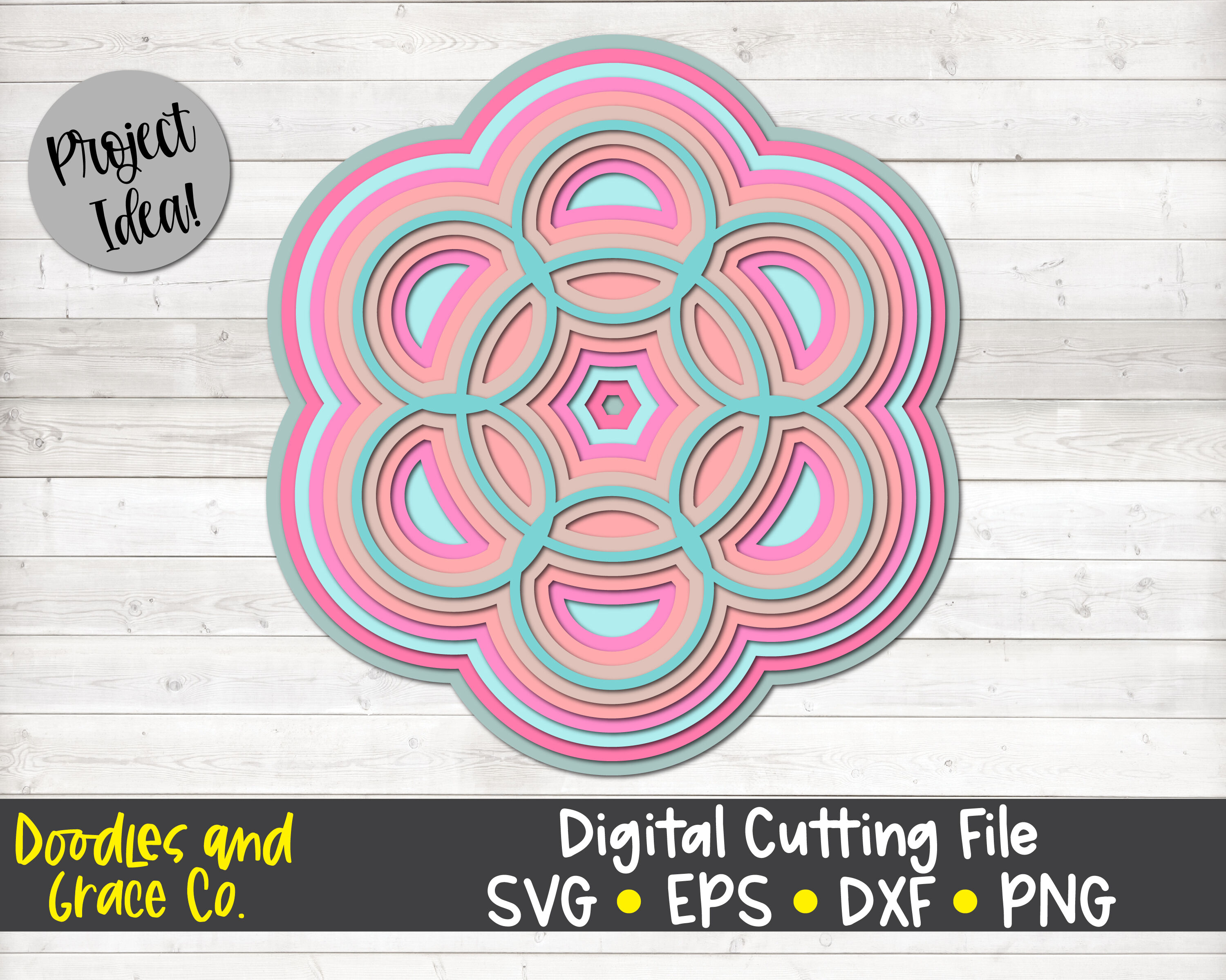 3d Layered Mandala Svg By Doodles And Grace Thehungryjpeg Com