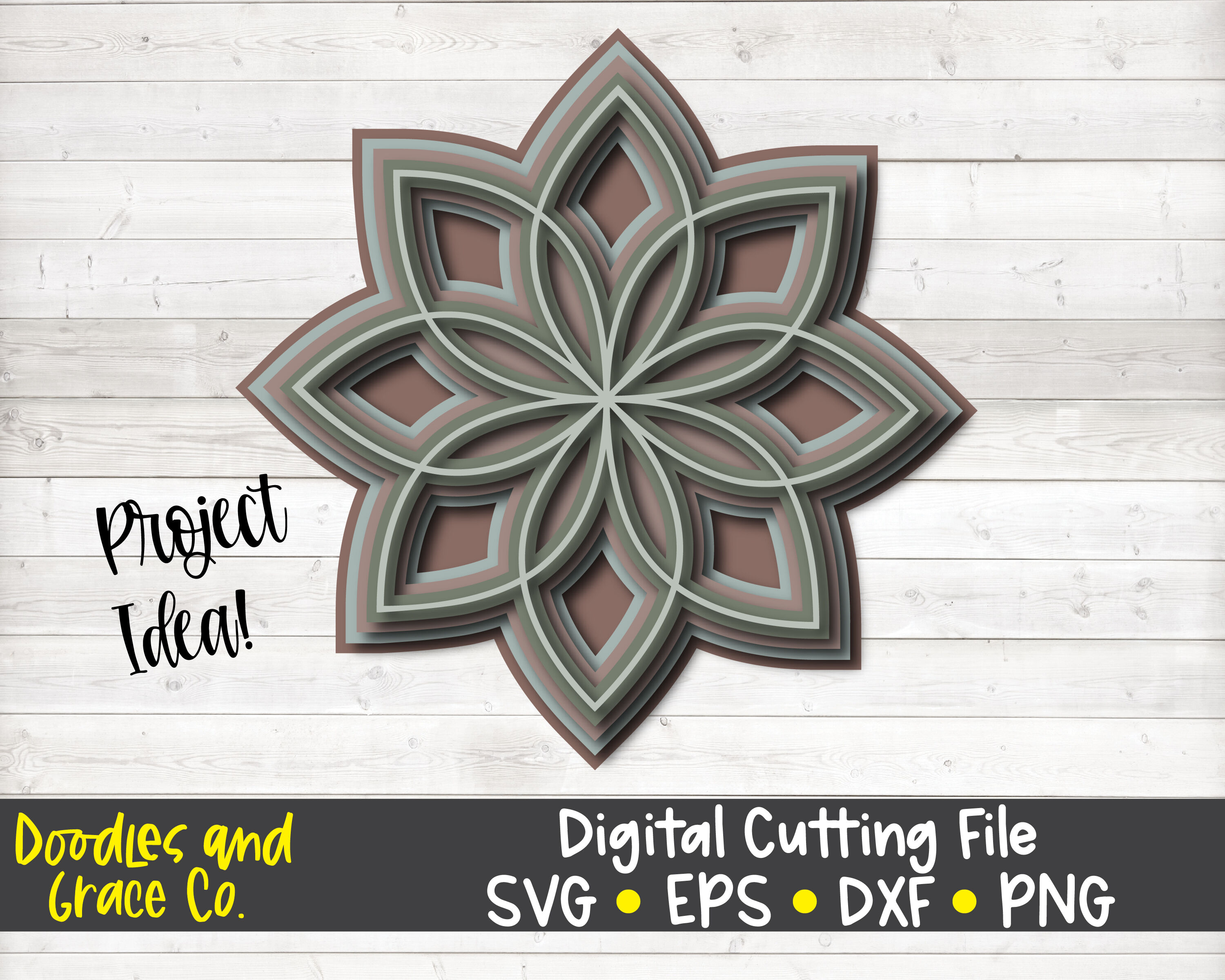 Download 3d Layered Mandala Svg By Doodles And Grace Thehungryjpeg Com